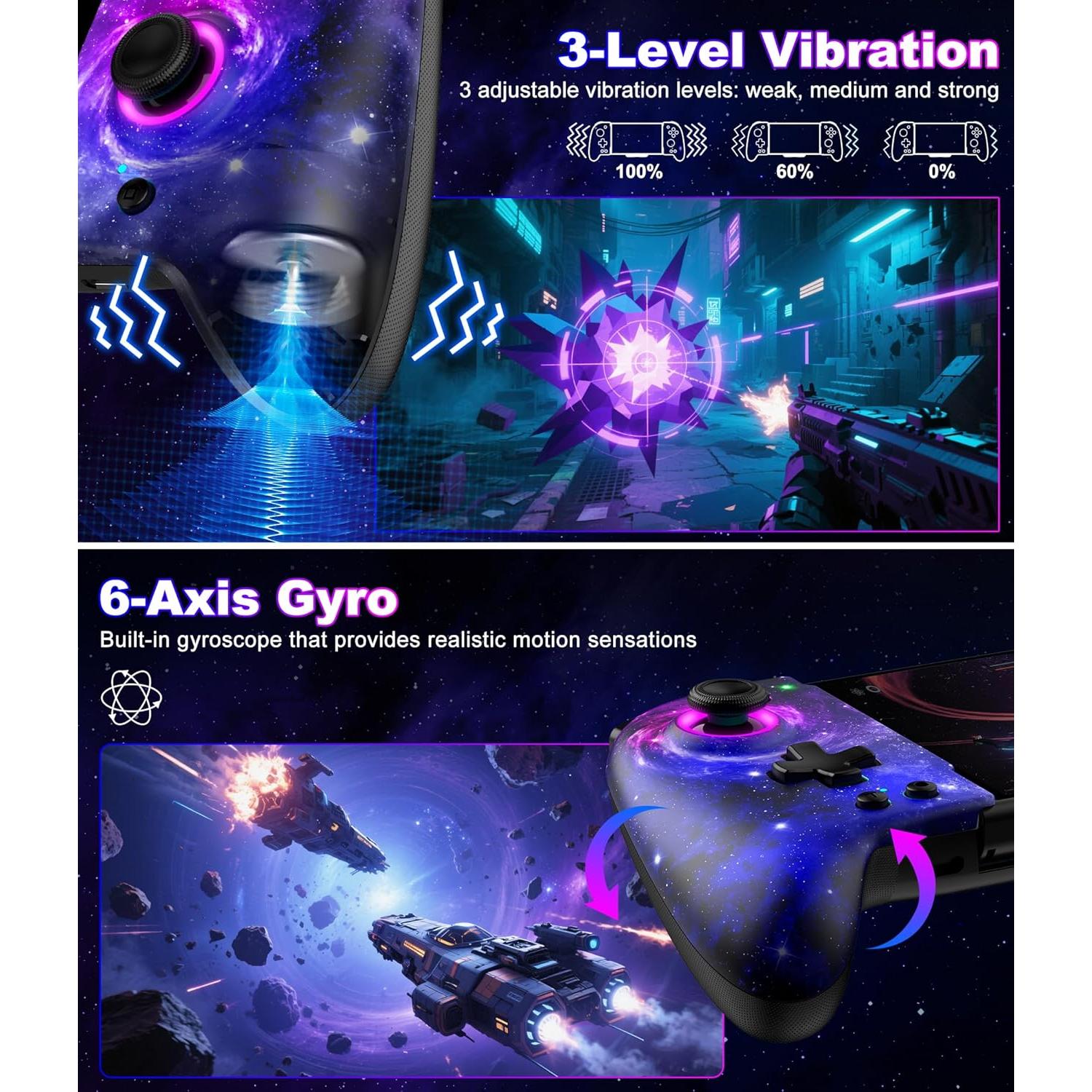 Controlador Inalámbrico Spican para Nintendo Switch/OLED - Joypad Ergonómico con Luces