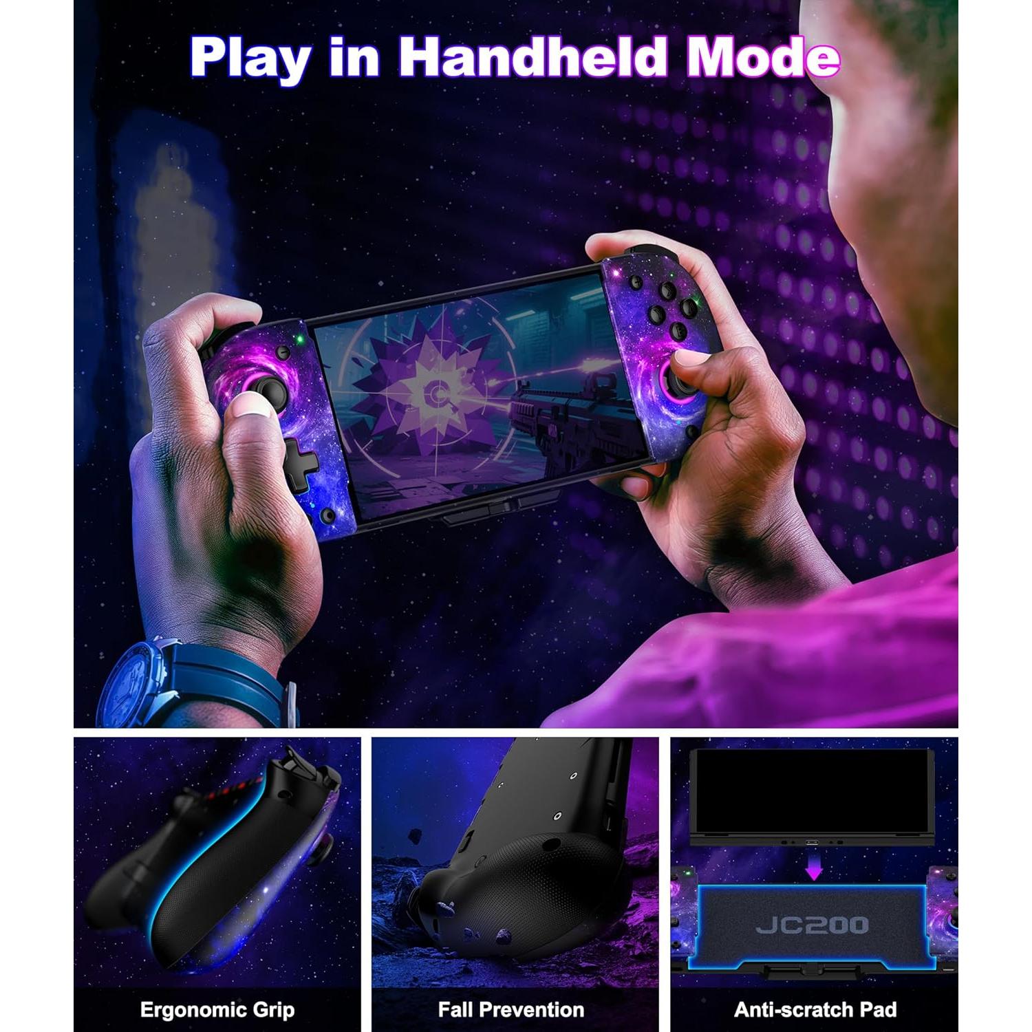 Controlador Inalámbrico Spican para Nintendo Switch/OLED - Joypad Ergonómico con Luces