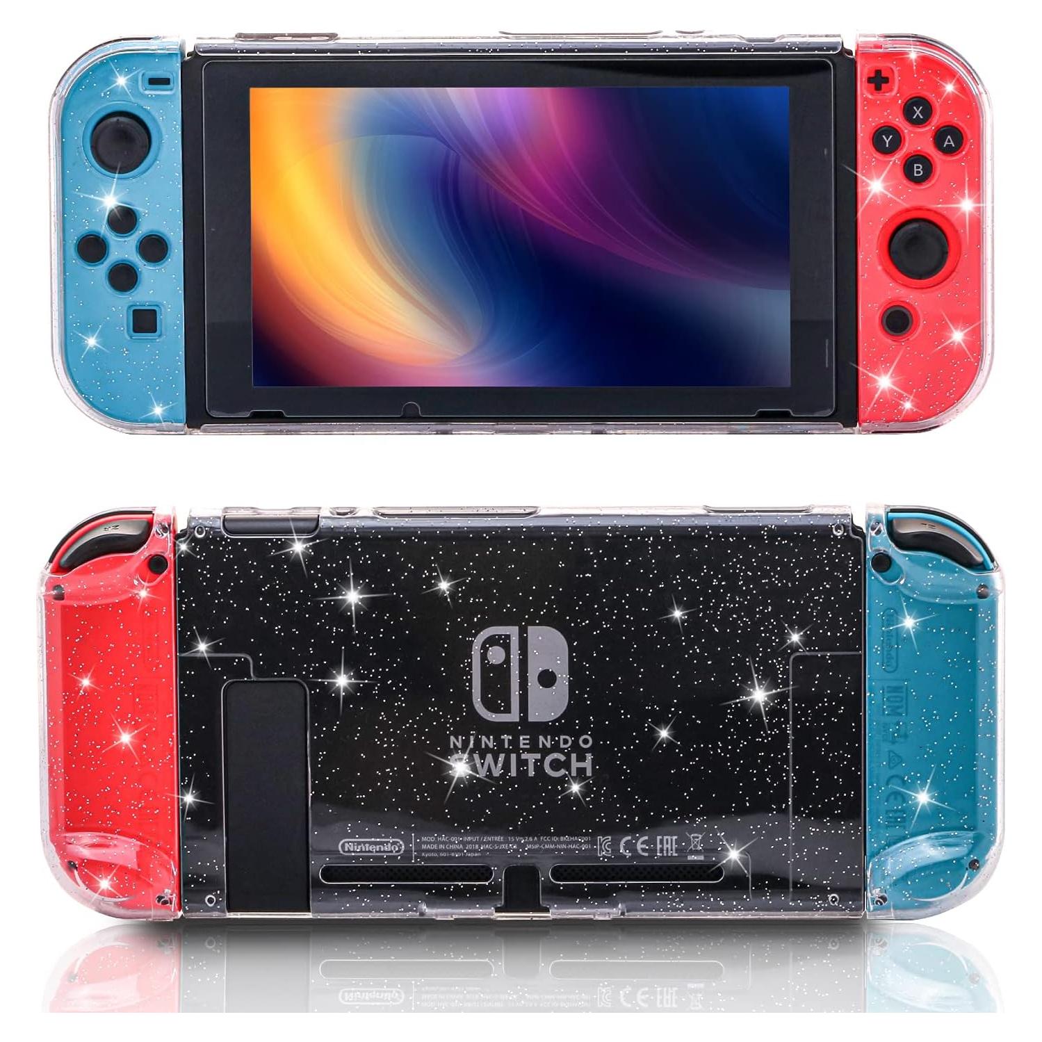 Funda Protectora Brillante para Nintendo Switch HEATFUN con Protector de Pantalla
