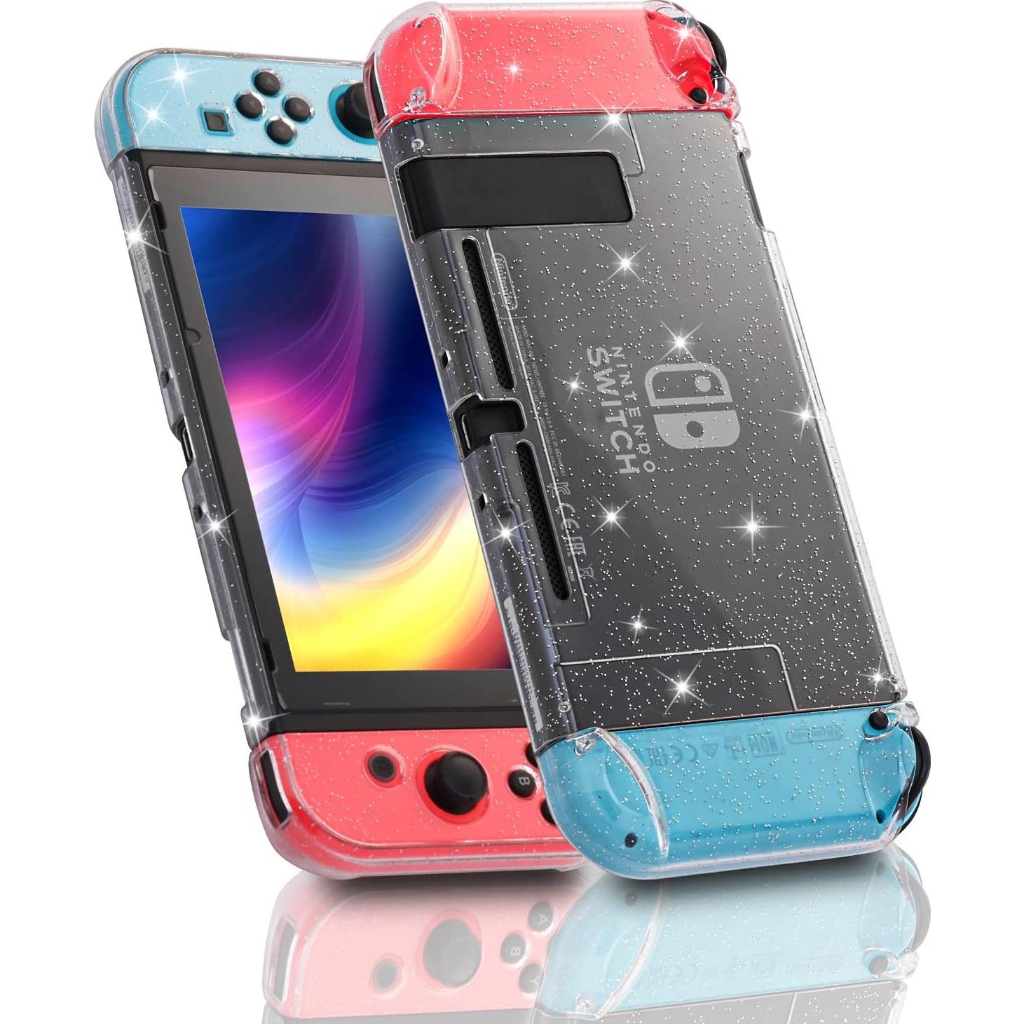 Funda Protectora Brillante para Nintendo Switch HEATFUN con Protector de Pantalla