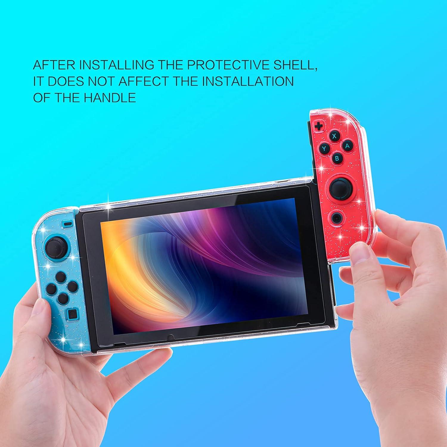 Funda Protectora Brillante para Nintendo Switch HEATFUN con Protector de Pantalla