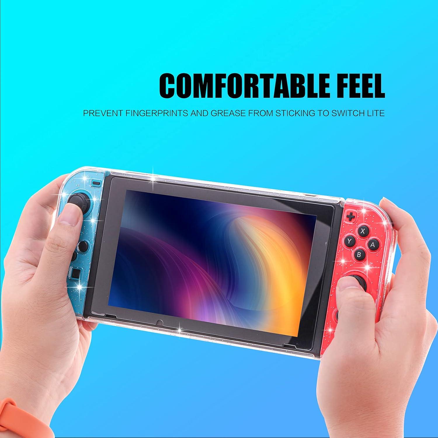 Funda Protectora Brillante para Nintendo Switch HEATFUN con Protector de Pantalla