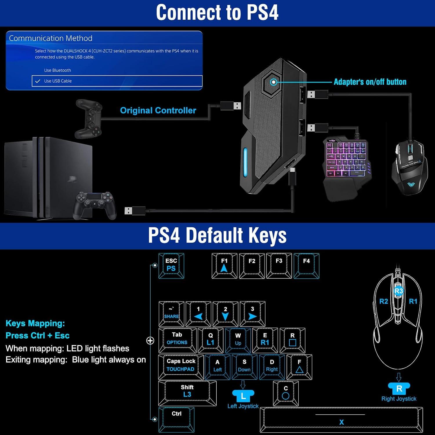 Adaptador de Teclado y Ratón Joso Blader para Consolas