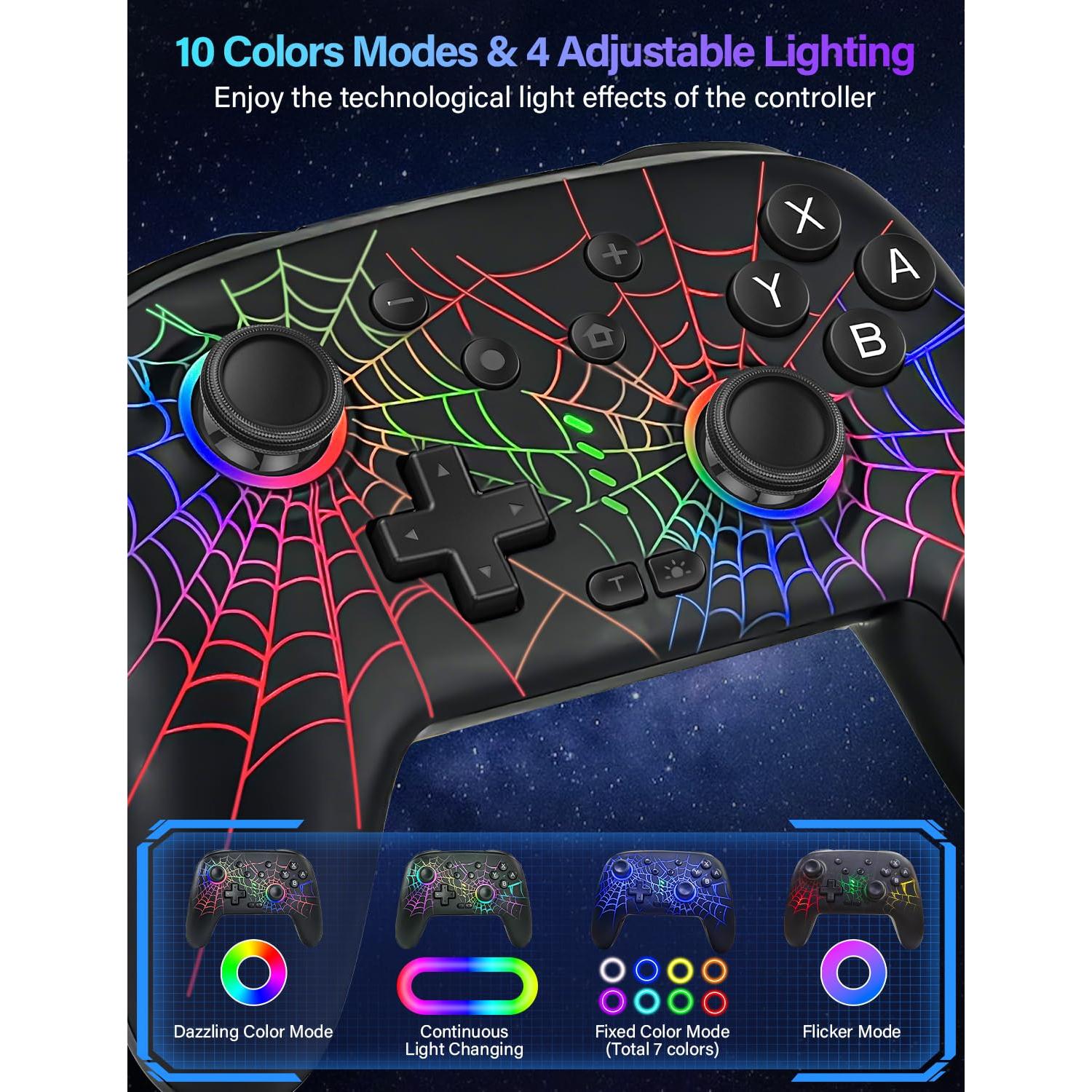 Controlador Inalámbrico RJAD para Nintendo Switch con Luz LED