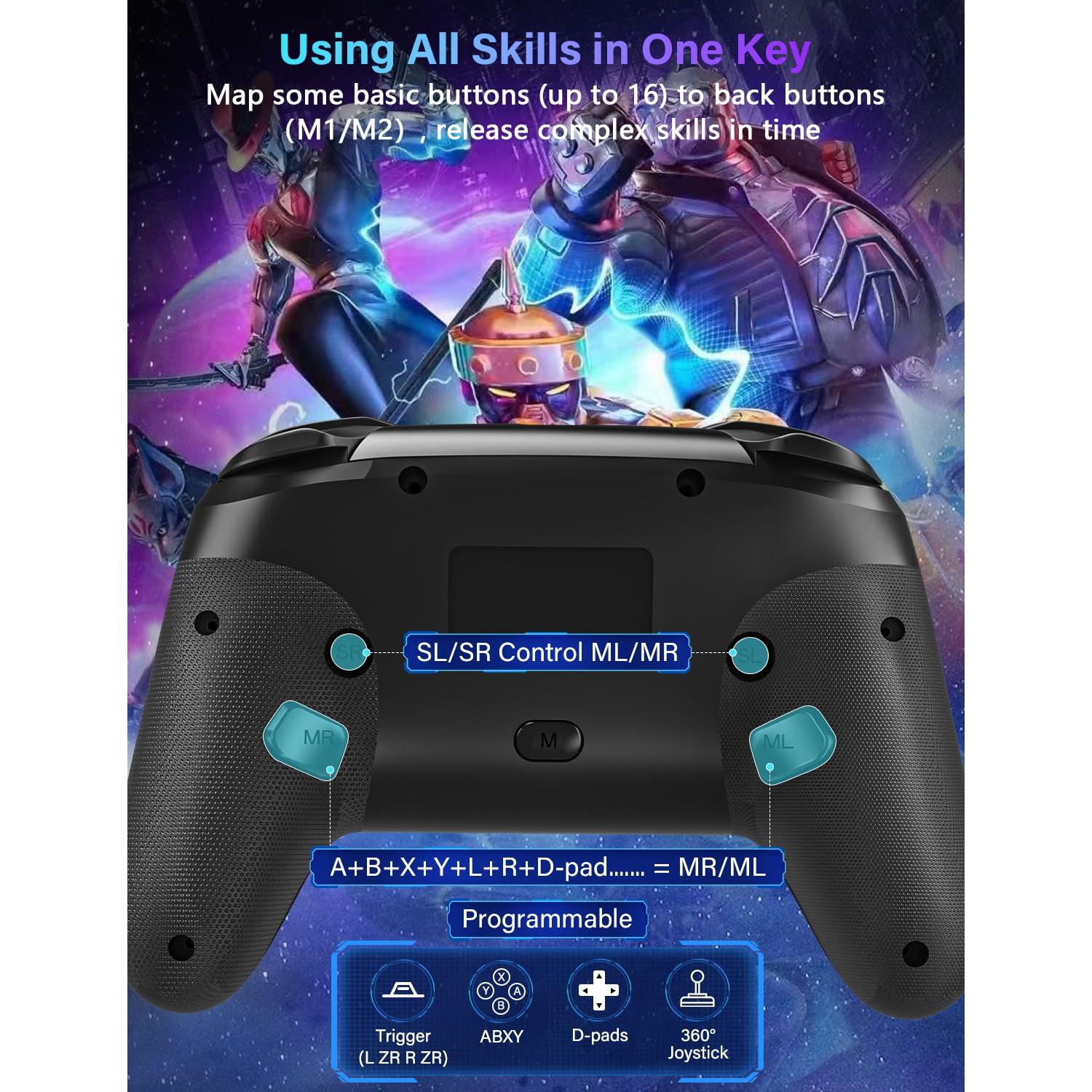 Controlador Inalámbrico RJAD para Nintendo Switch con Luz LED