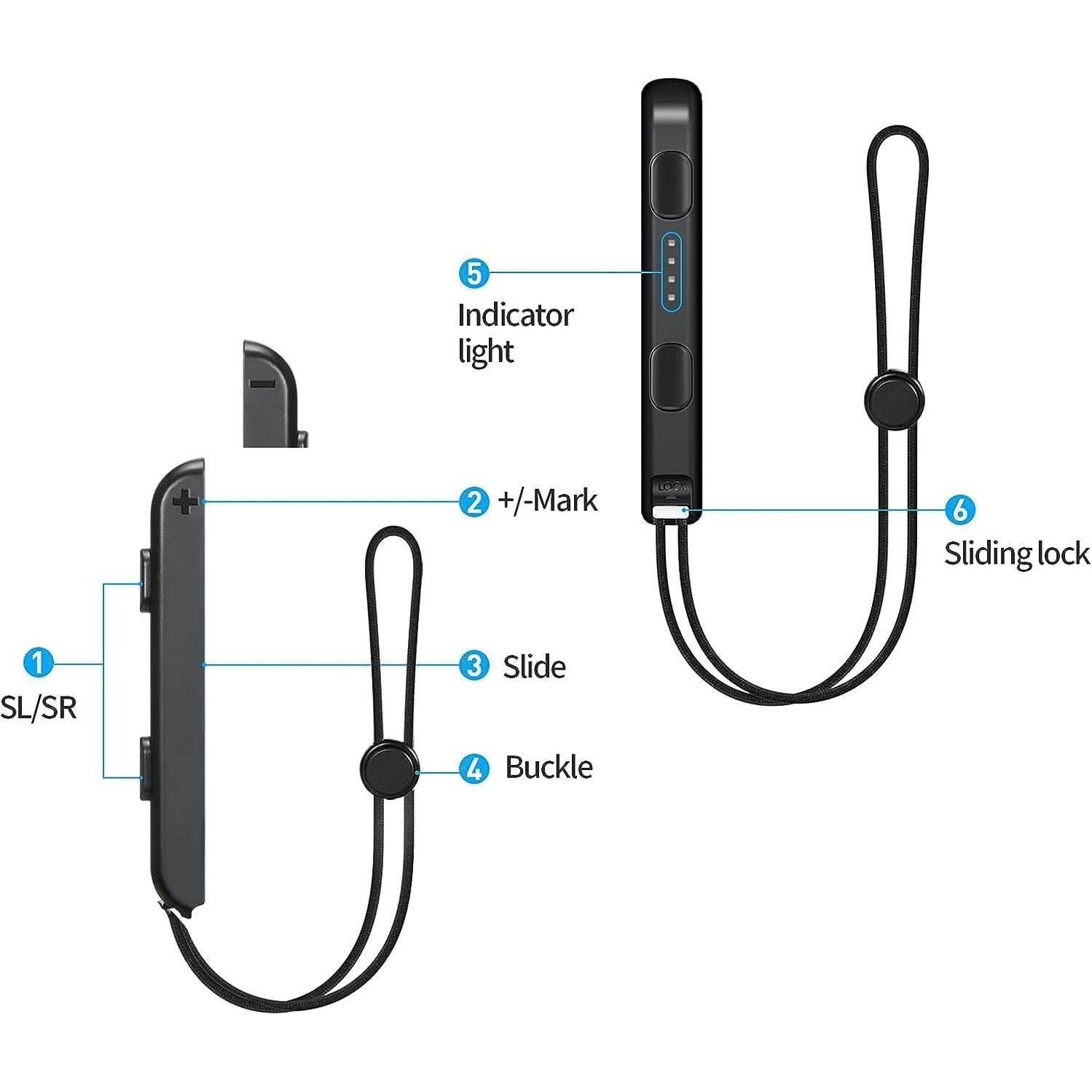 Correa de Muñeca KOOWOD para Joy-Con Switch - 1 Par Accesorios