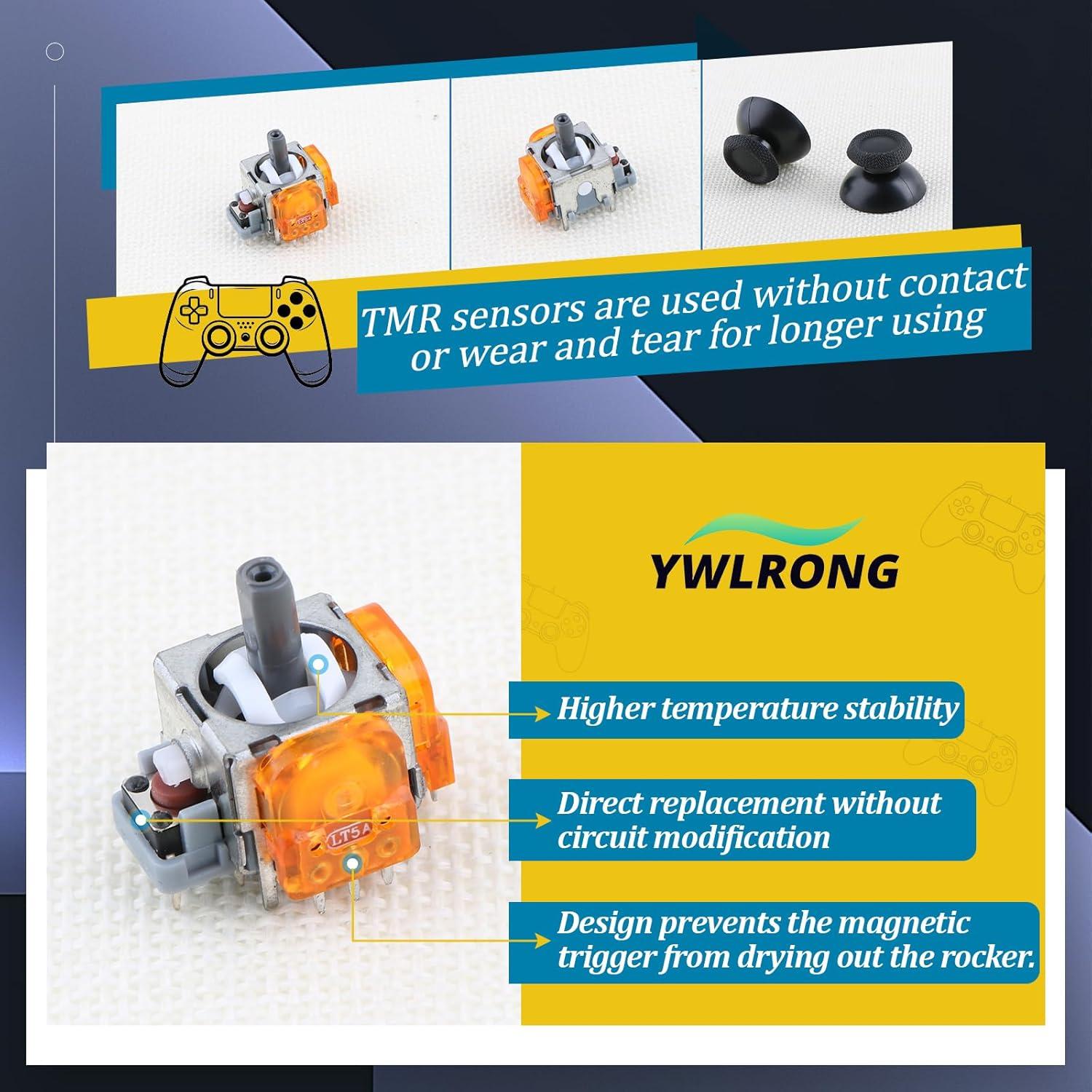 4 Joysticks Electromagnéticos TMR Anaranjados para PS5