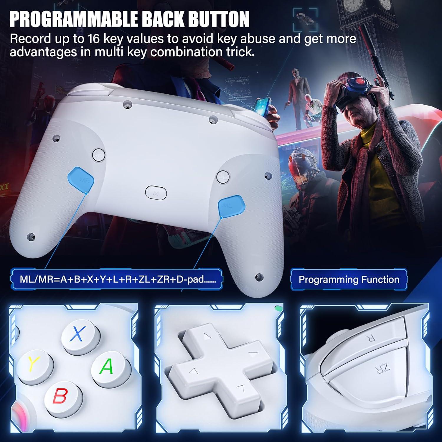 Controlador Inalámbrico HUDOBBYE Pro para Switch OLED Lite