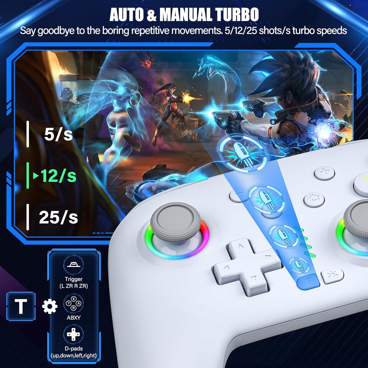 Controlador Inalámbrico HUDOBBYE Pro para Switch OLED Lite