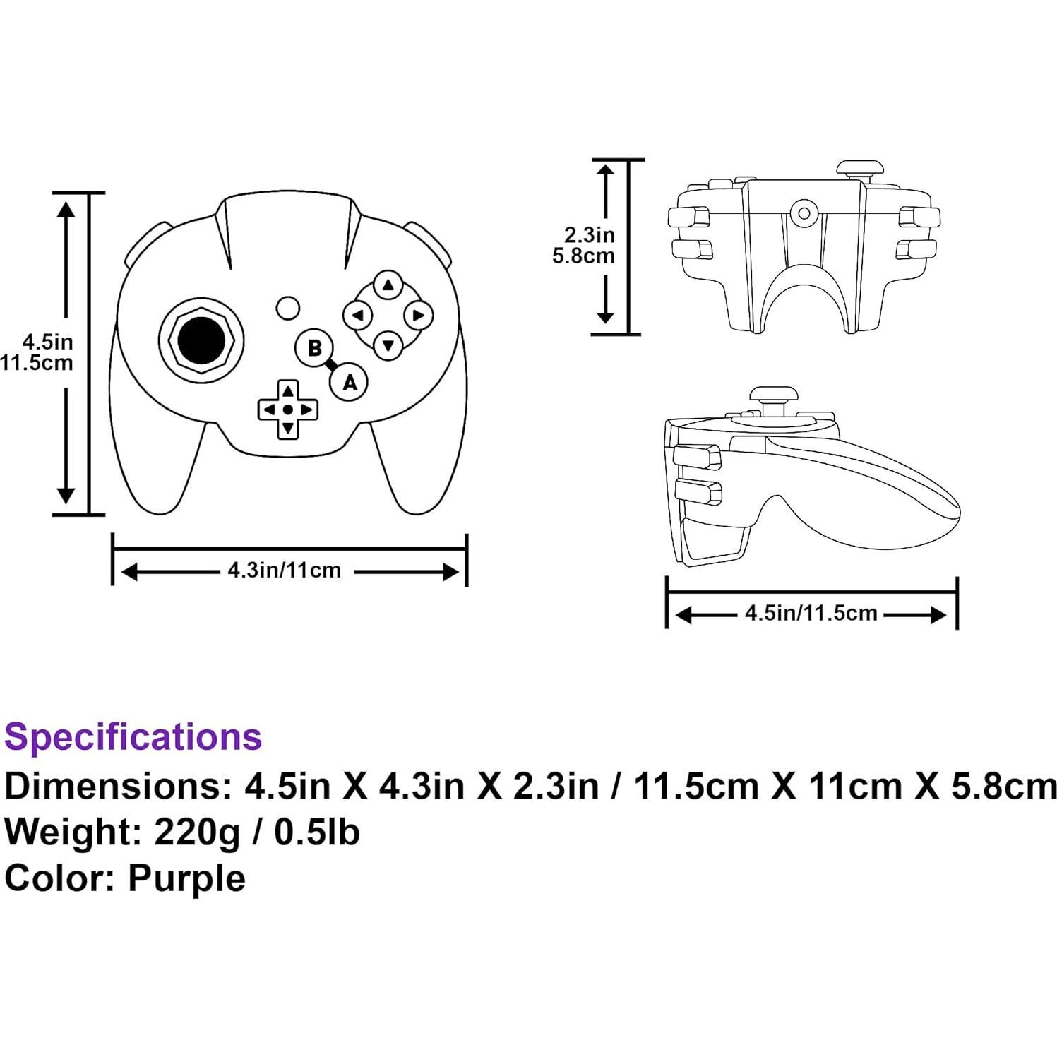 Controlador con cable Intec Gaming Warrior 64 para Nintendo 64 Púrpura