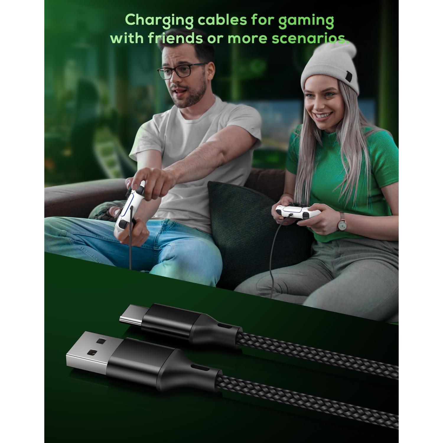 Cable de Carga USB Tipo C 5m MENEEA para PS5/Xbox/Switch