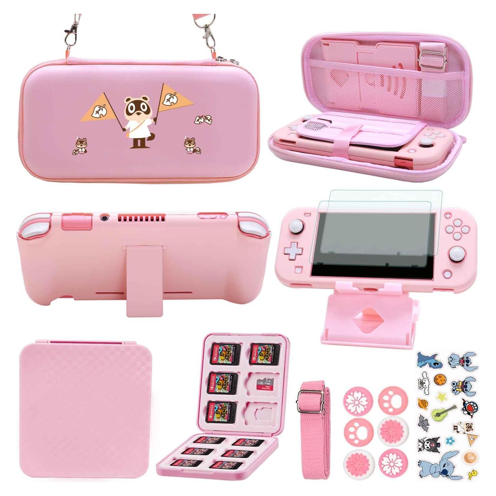 Kit de Accesorios 11 en 1 YOOWA para Nintendo Switch Lite Rosa