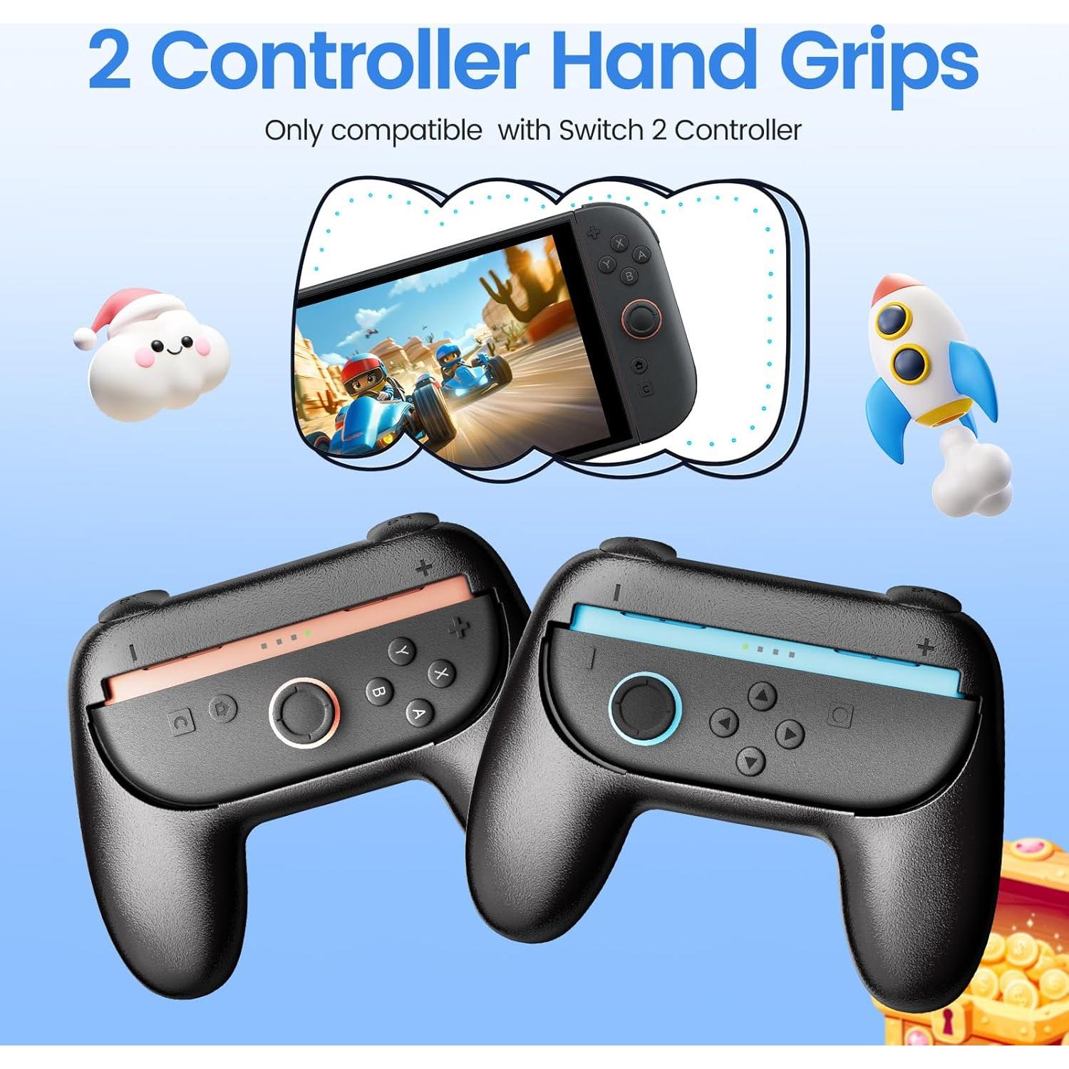 Agarre Ergonómico WEOTOO para JoyCon Switch 2 (2025) - Antideslizante