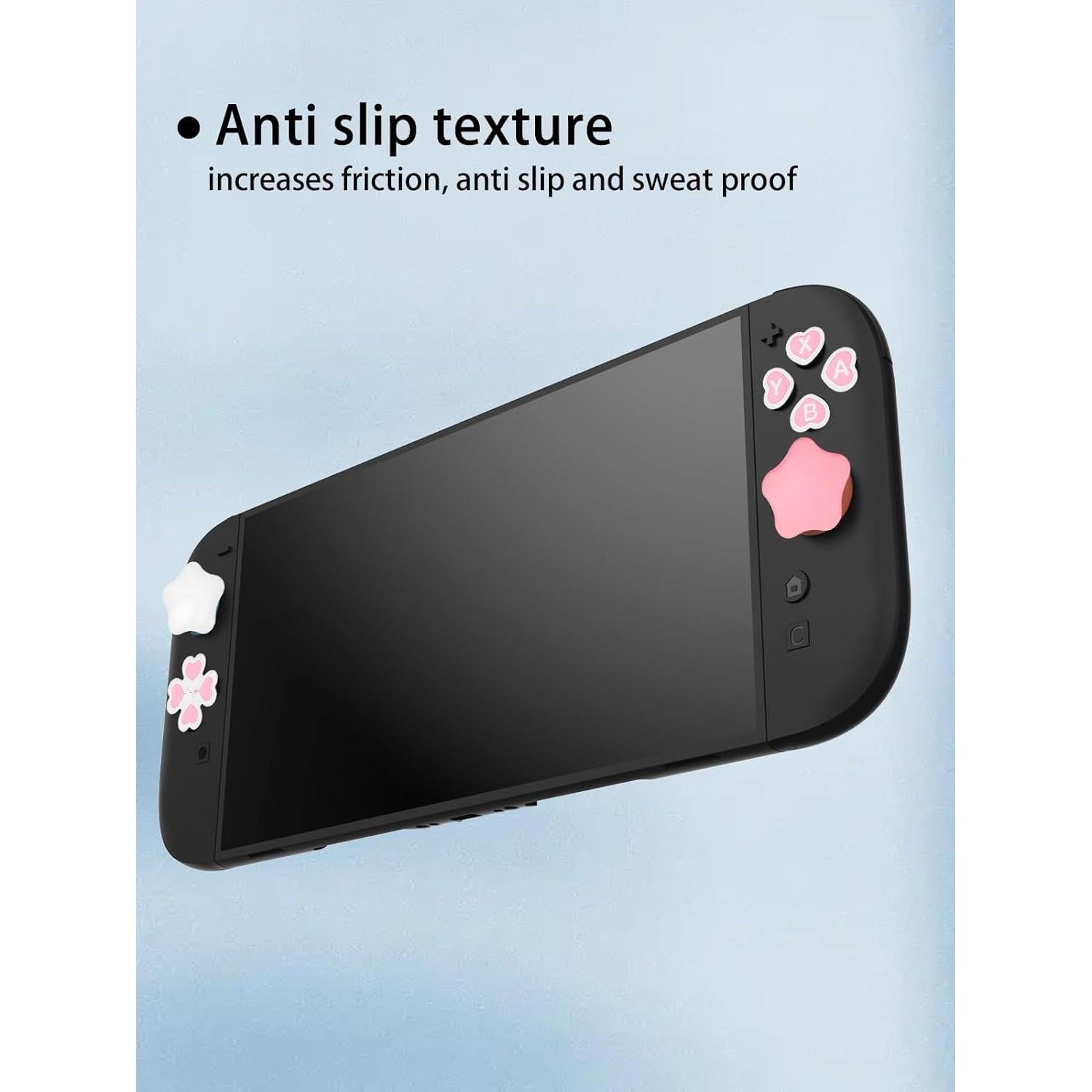 Empuñaduras Joystick Switch 2 UYRUREL Silicona Rosa 4 PCS