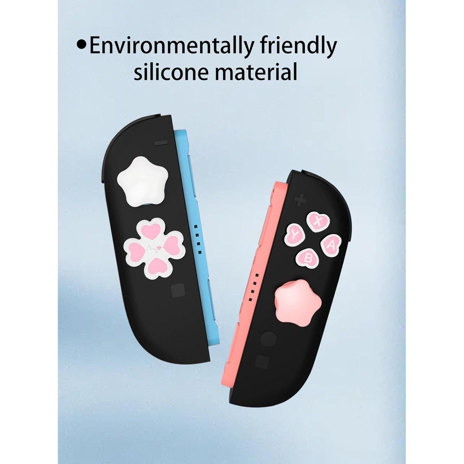 Empuñaduras Joystick Switch 2 UYRUREL Silicona Rosa 4 PCS