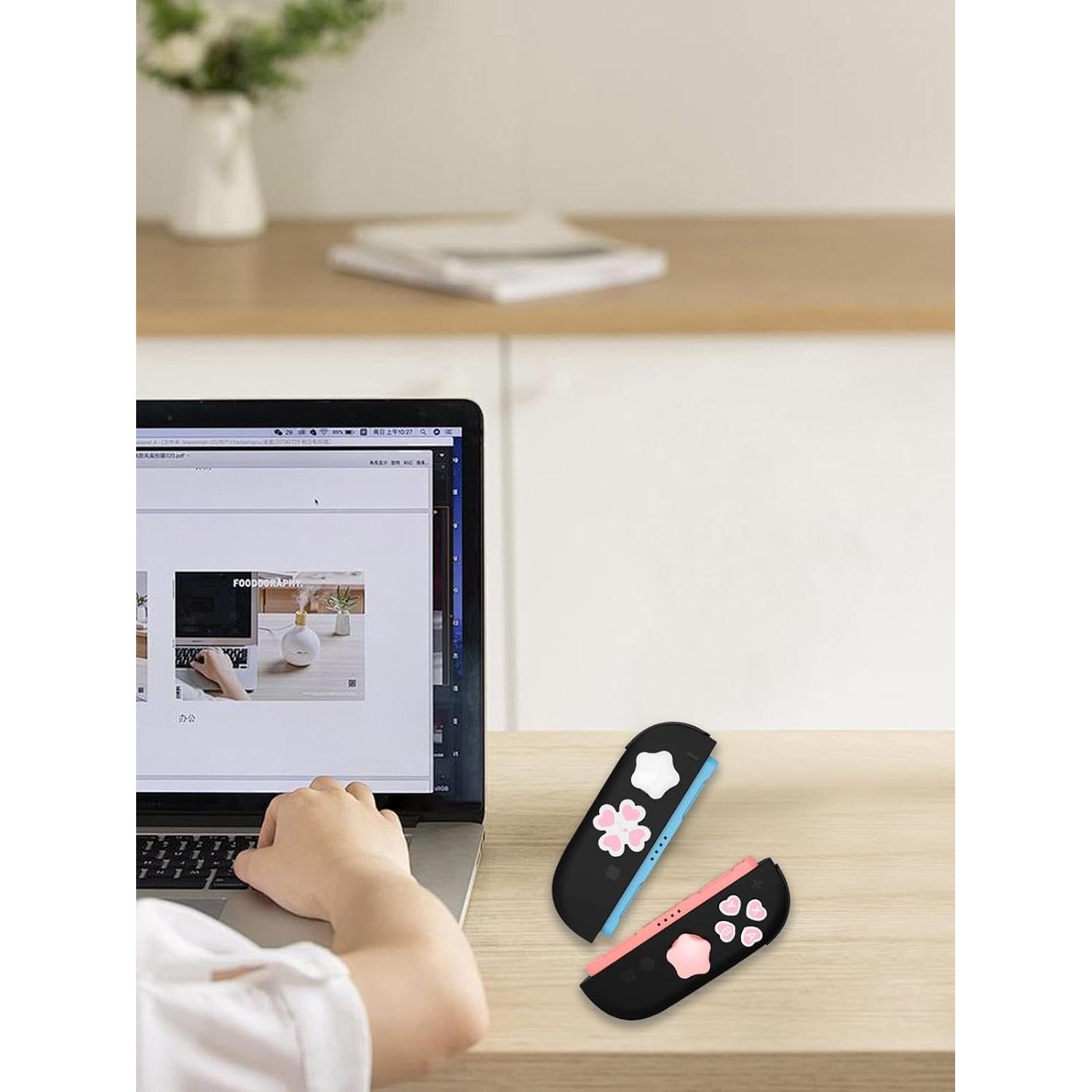 Empuñaduras Joystick Switch 2 UYRUREL Silicona Rosa 4 PCS