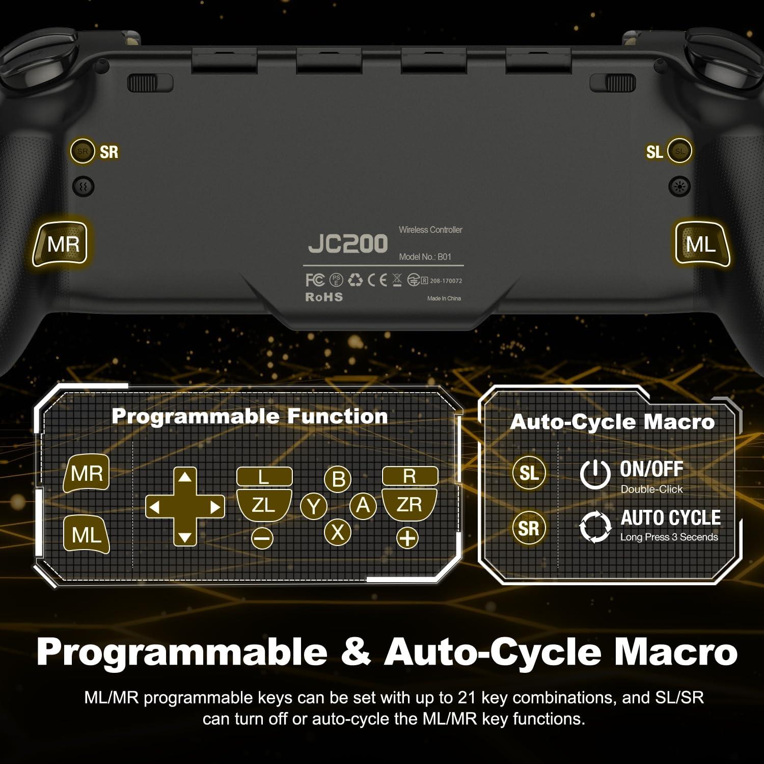 Controlador Inalámbrico Gammeefy JC200 para Nintendo Switch