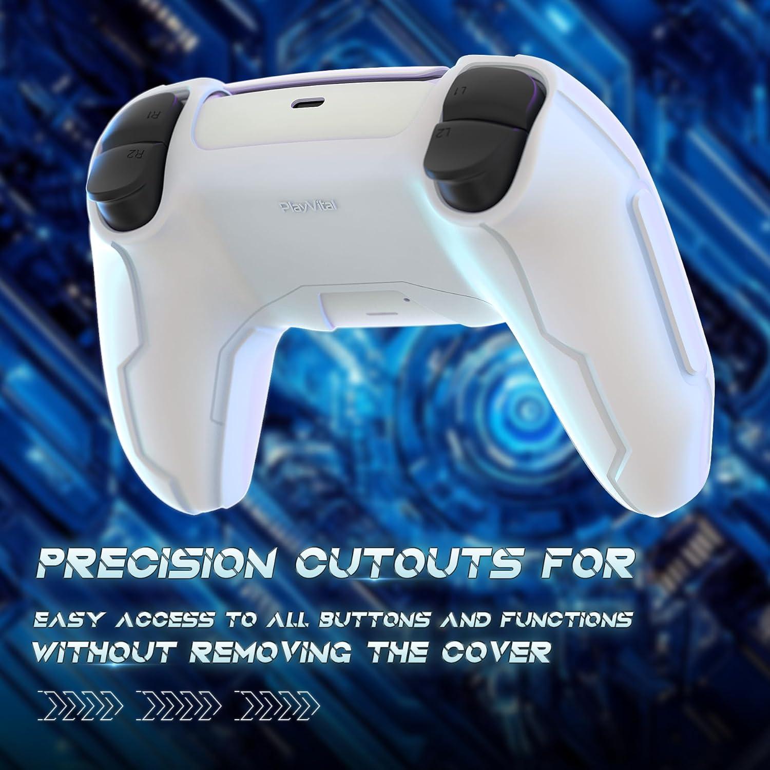 Cubierta de Silicona PlayVital para Controlador PS5 - Blanco