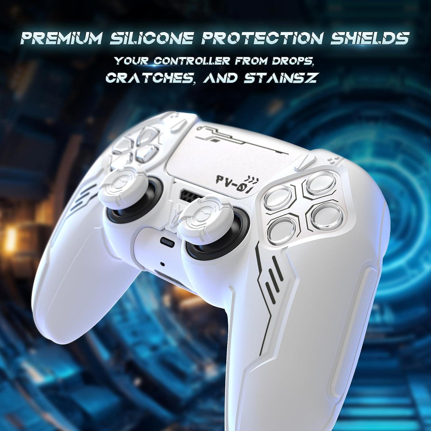 Cubierta de Silicona PlayVital para Controlador PS5 - Blanco