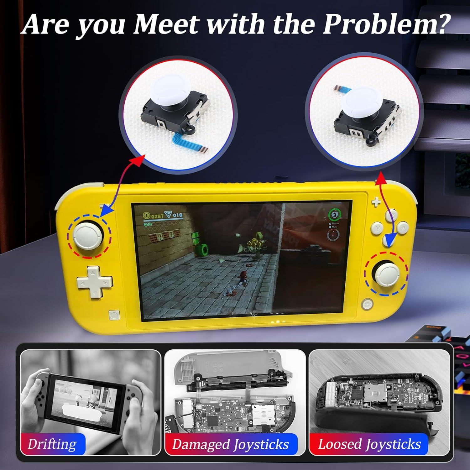 Paquete de 2 Joysticks 3D para Nintendo Switch Lite/OLED - Negro