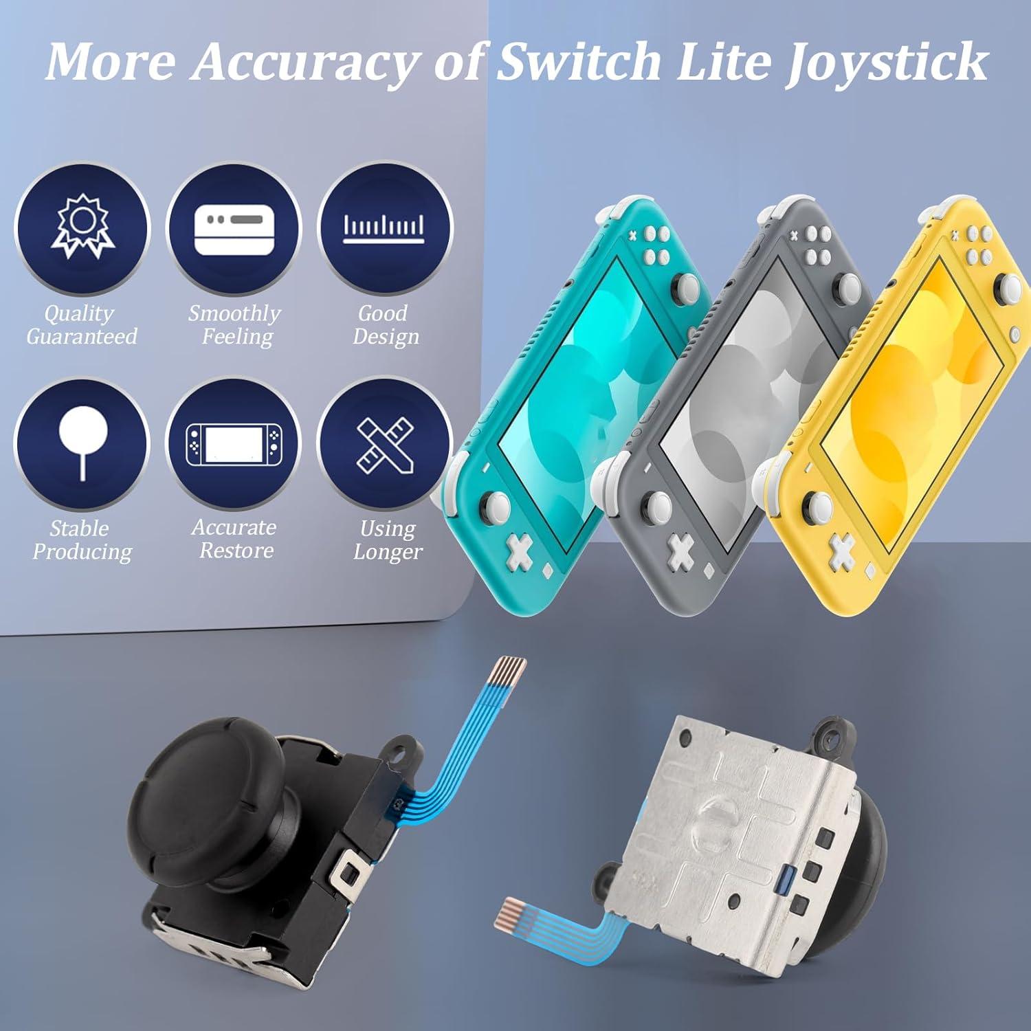 Paquete de 2 Joysticks 3D para Nintendo Switch Lite/OLED - Negro