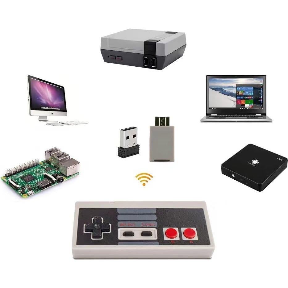 Controlador Inalámbrico ZAMPAM para Mini NES con Adaptador USB