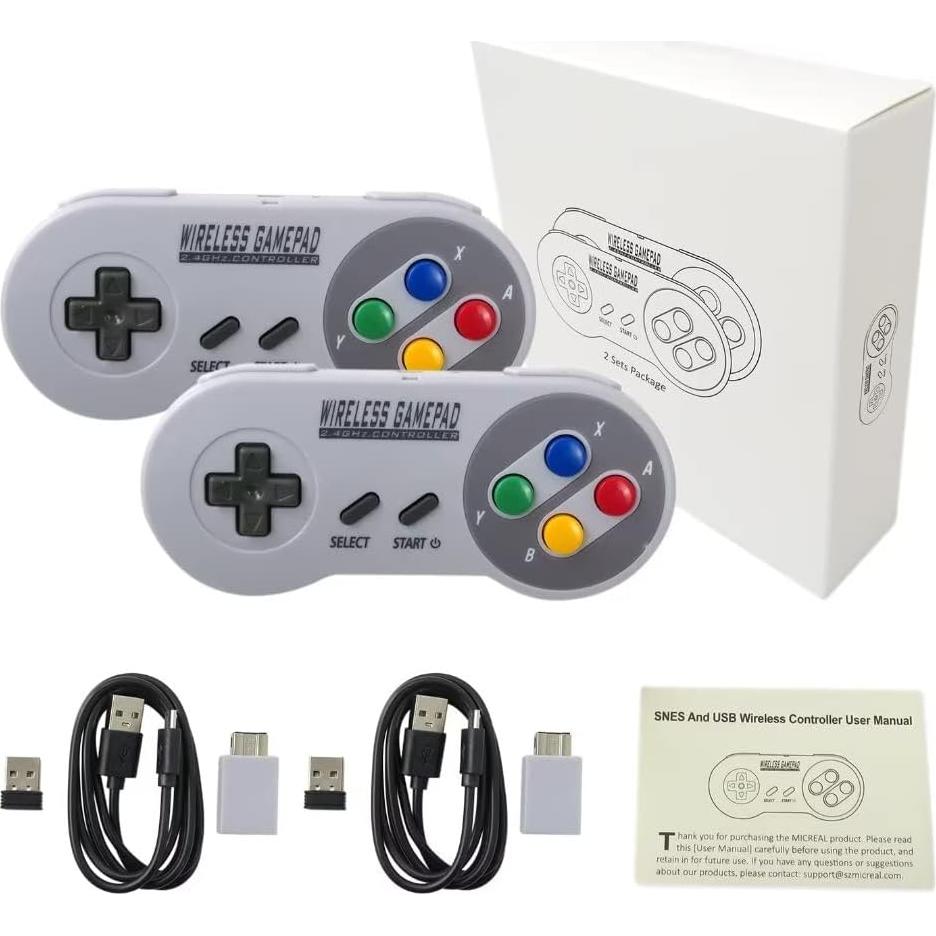 Controlador Inalámbrico 2.4G USonline911 para SNES Mini - 2 Pcs
