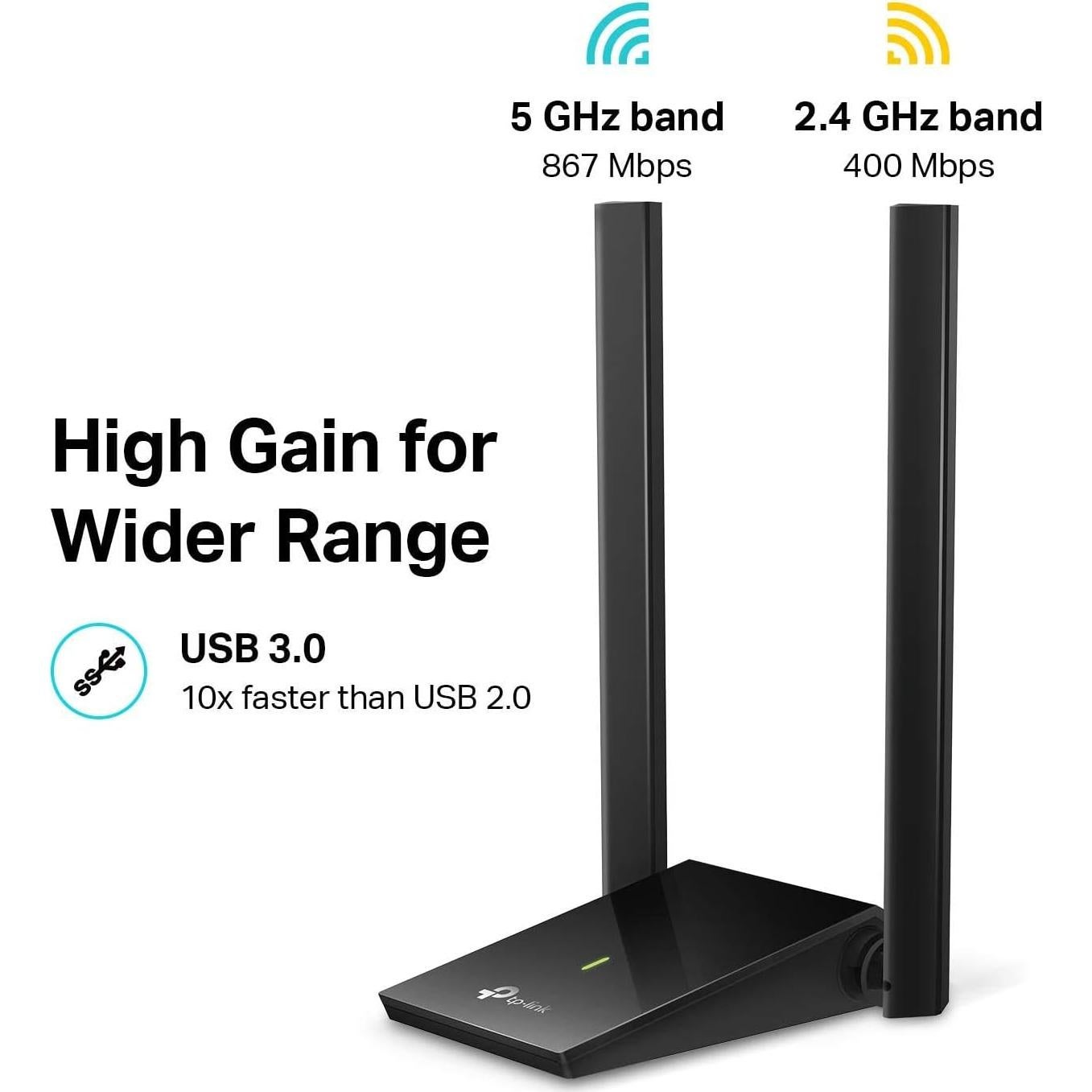 Adaptador USB WiFi TP-Link Archer T4U Plus AC1300Mbps