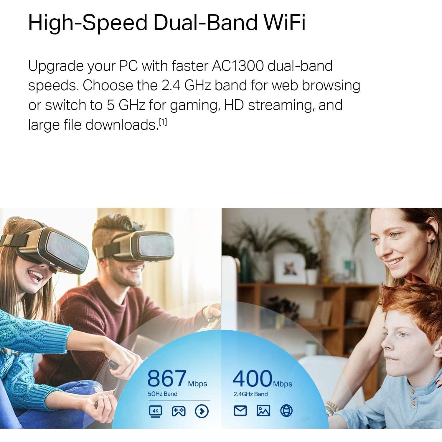 Adaptador USB WiFi TP-Link Archer T4U Plus AC1300Mbps