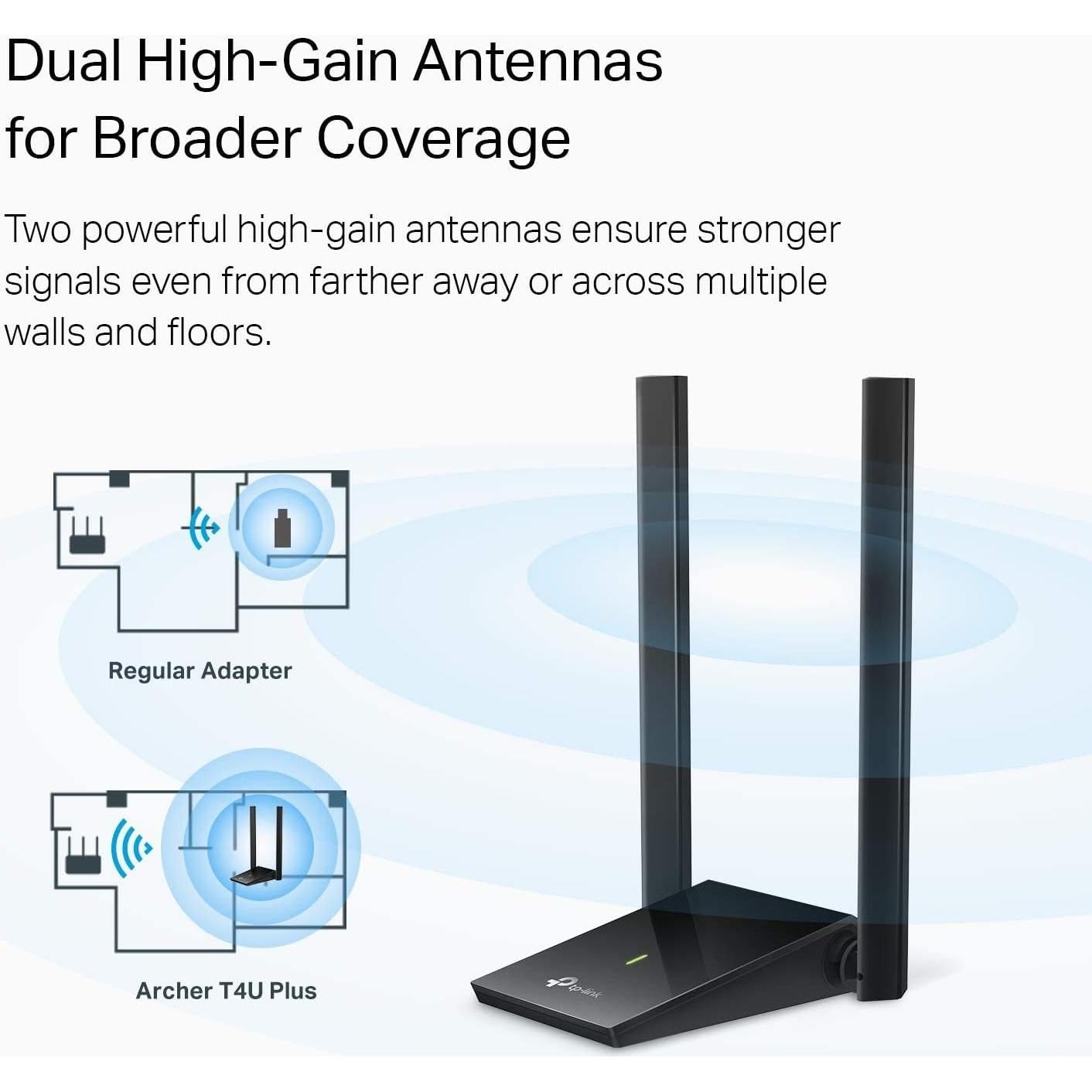 Adaptador USB WiFi TP-Link Archer T4U Plus AC1300Mbps
