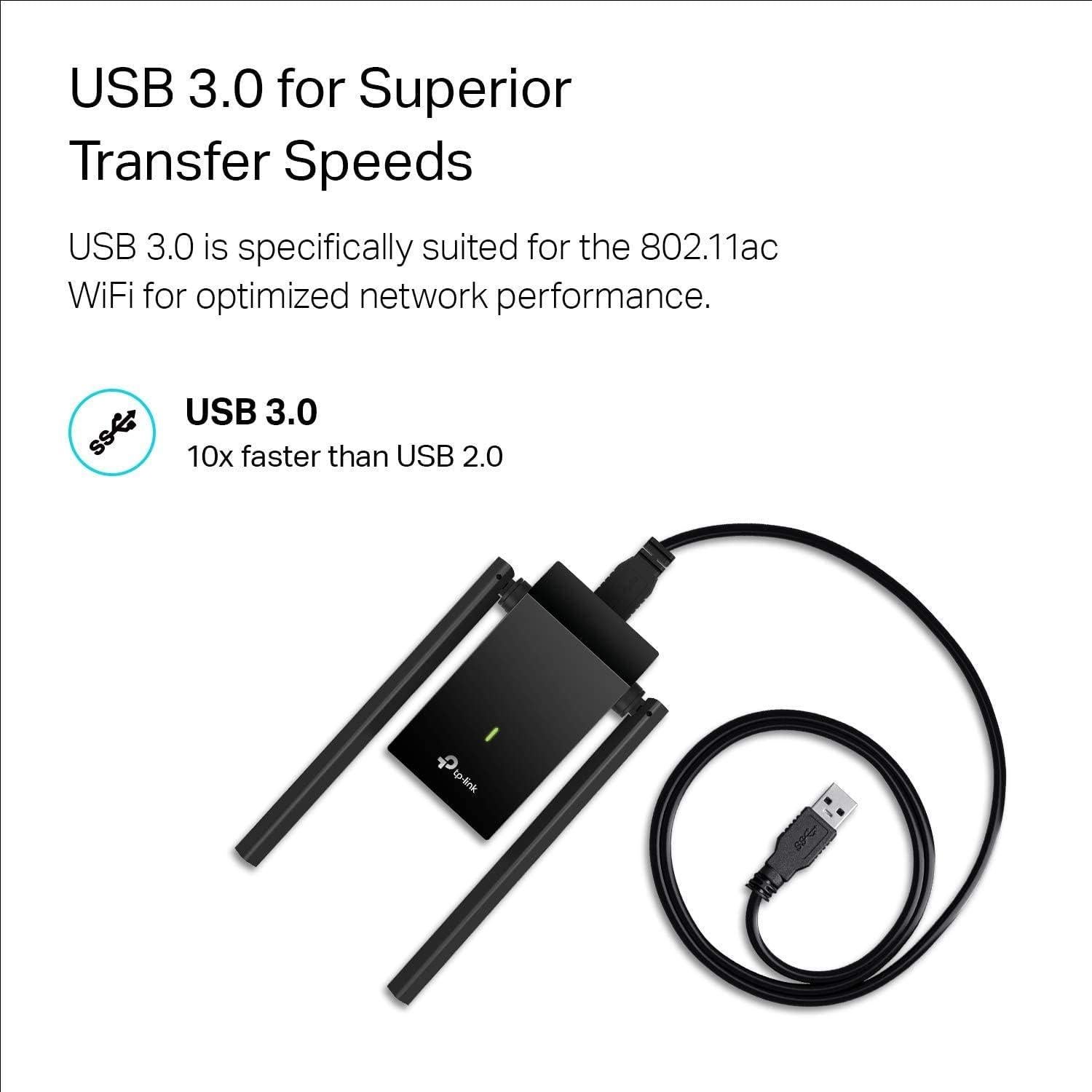 Adaptador USB WiFi TP-Link Archer T4U Plus AC1300Mbps