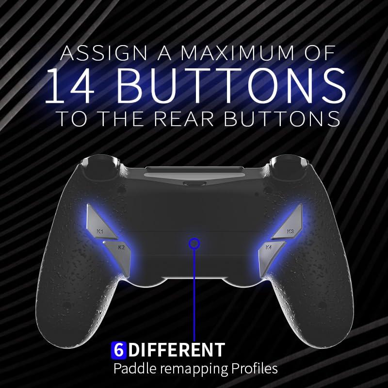 Controlador Inalámbrico HEXGAMING NEW EDGE PS4 - 4 Botones Traseros, 6 Perfiles