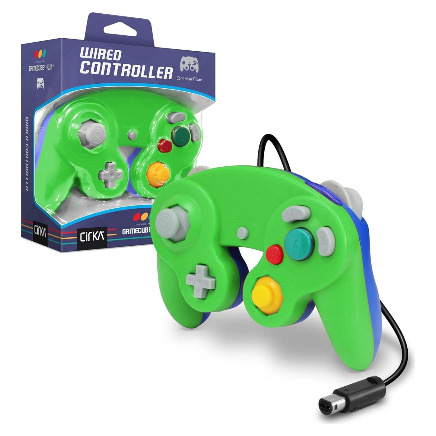 Controlador con Cable Cirka para Wii/GameCube Verde/Azul