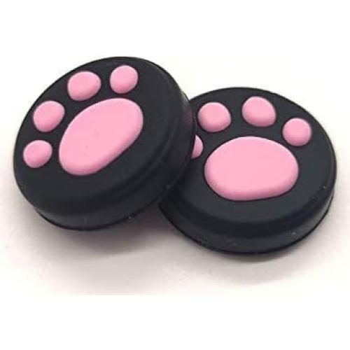 2 Tapas de Silicona para Joystick Switch NS/Lite - Patita de Gato Rosa