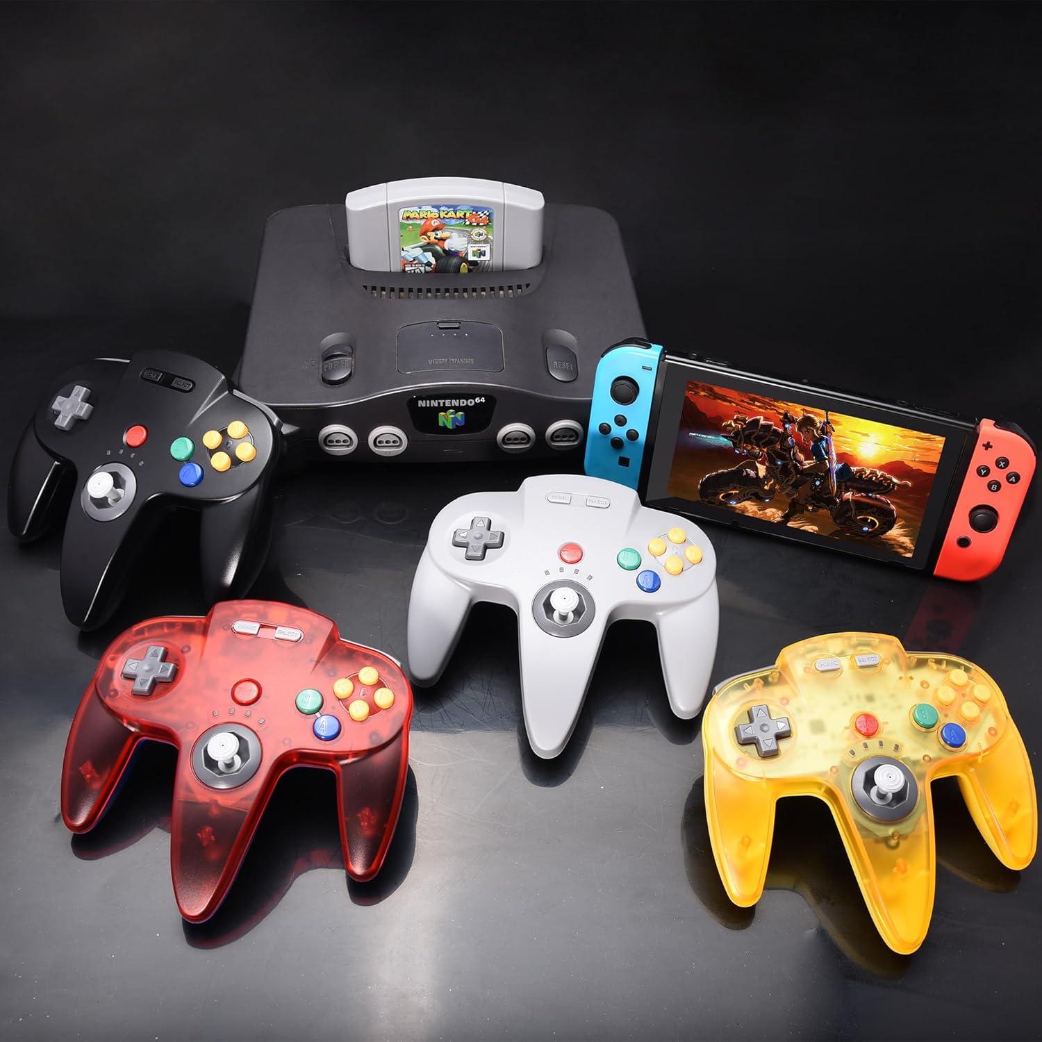 Controladores Inalámbricos N64 SAFFUN para Switch y PC - Rojo/Amarillo
