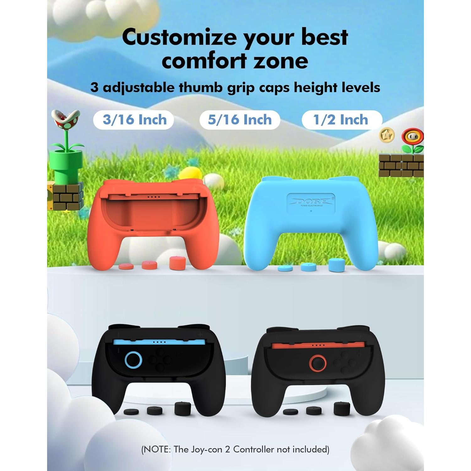 Paquete de 4 Agarre Ergonómico DOBE para Nintendo Switch 2