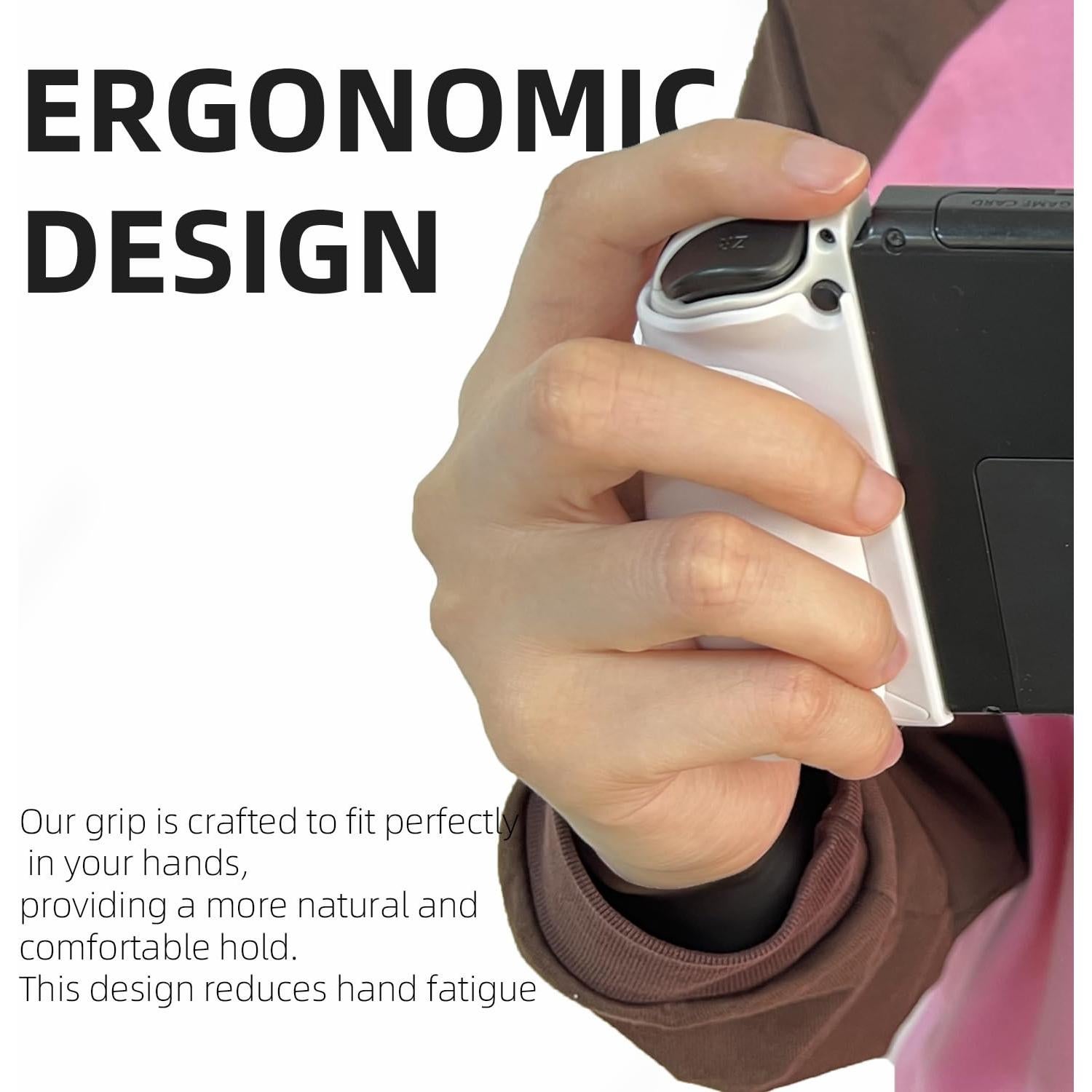 Agarre Ergonómico MystiForge para Joy-Con Nintendo Switch Blanco