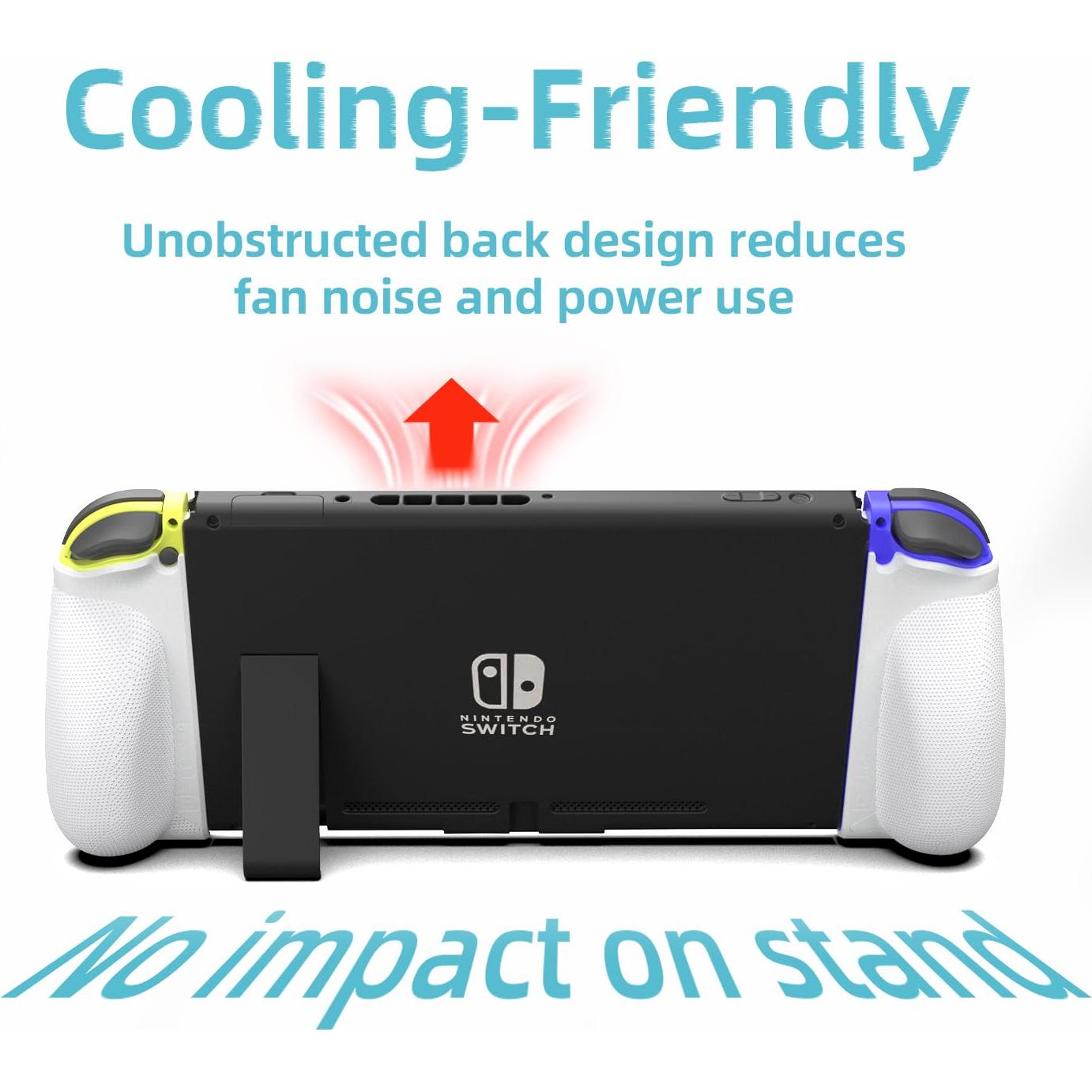 Agarre Ergonómico MystiForge para Joy-Con Nintendo Switch Blanco