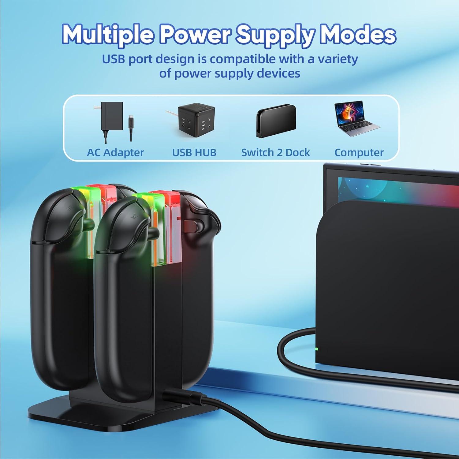 Base de Carga KINWIN para Joy-Con Nintendo Switch 2 (2025) Magnética