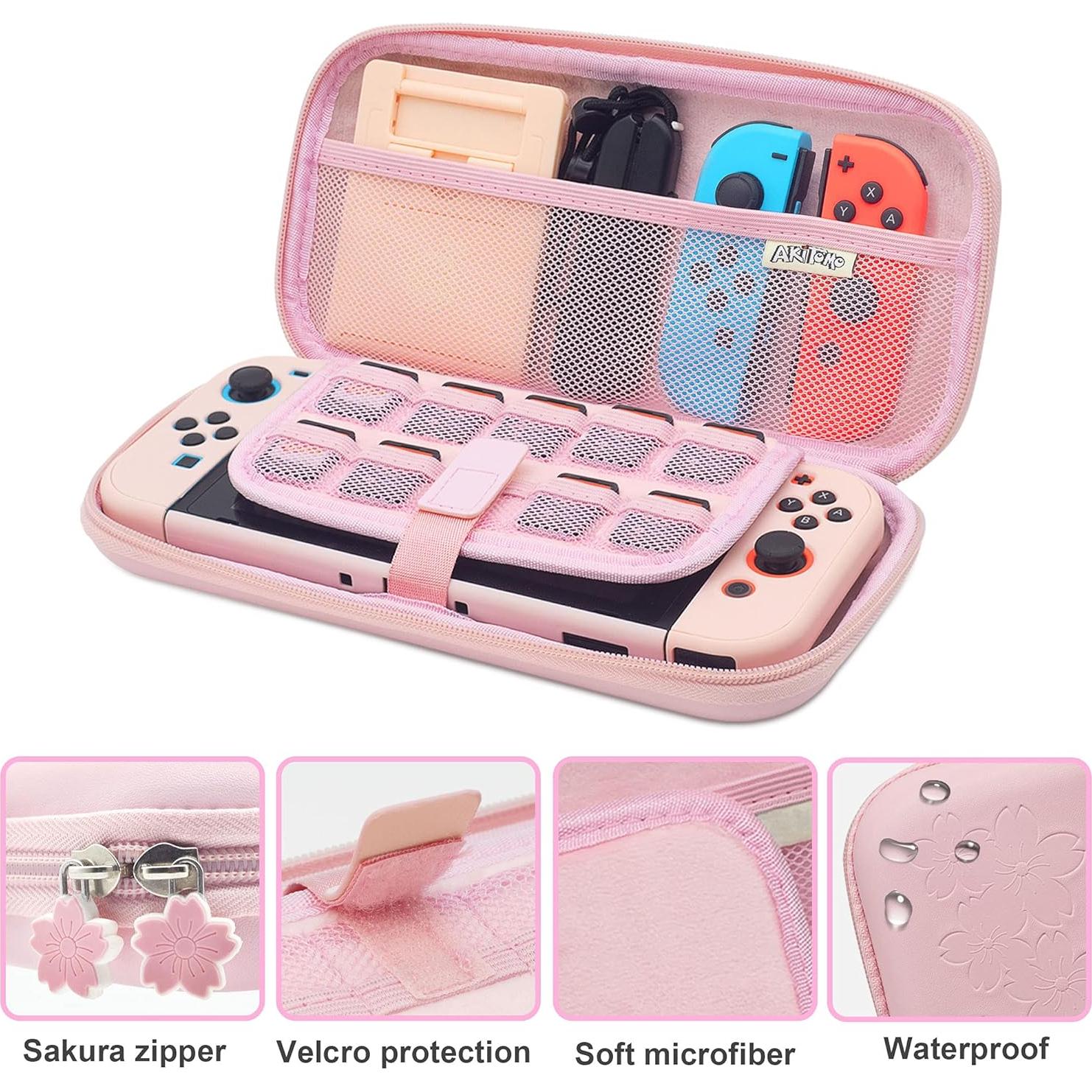 Kit de Accesorios BRHE para Nintendo Switch Rosa 10 en 1