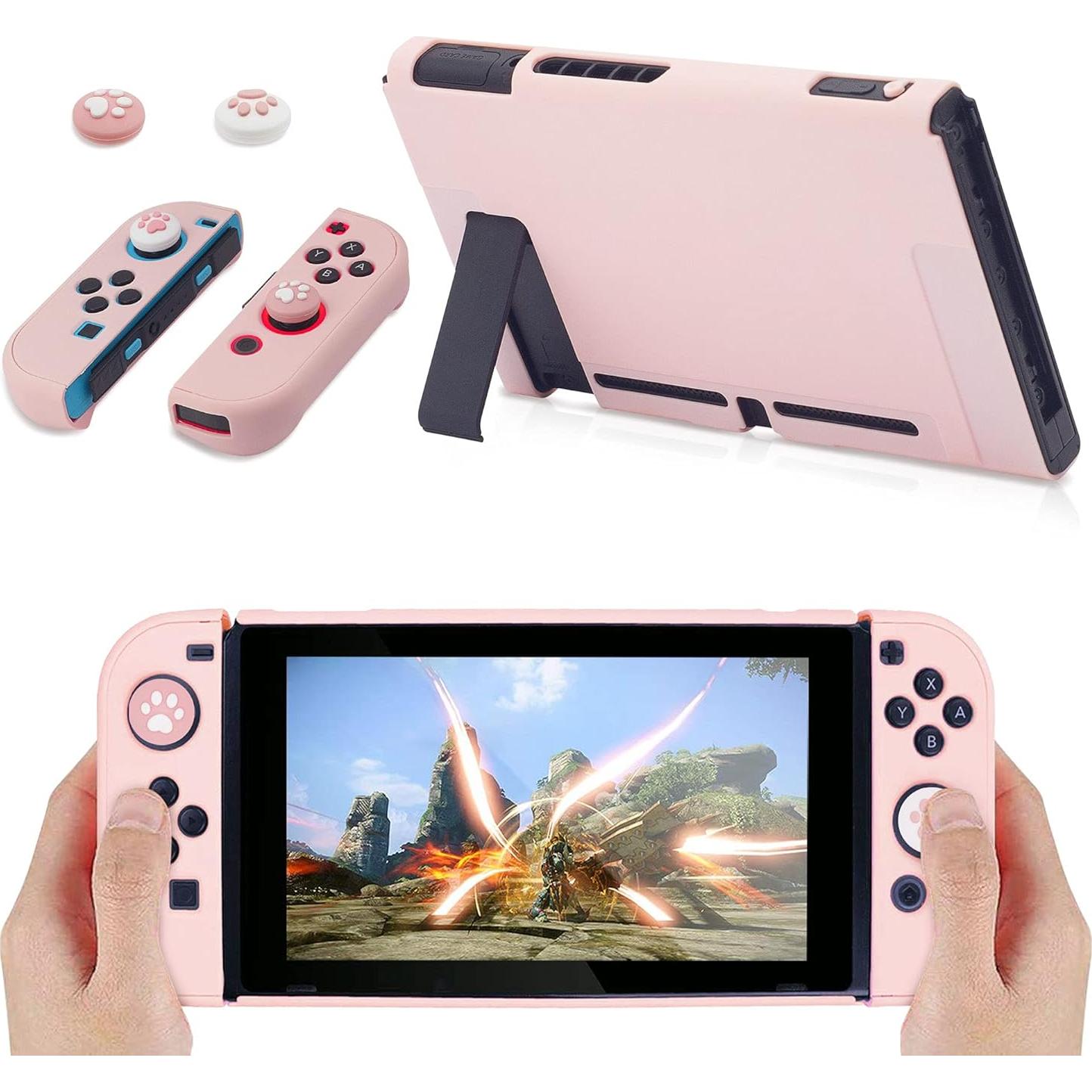 Kit de Accesorios BRHE para Nintendo Switch Rosa 10 en 1