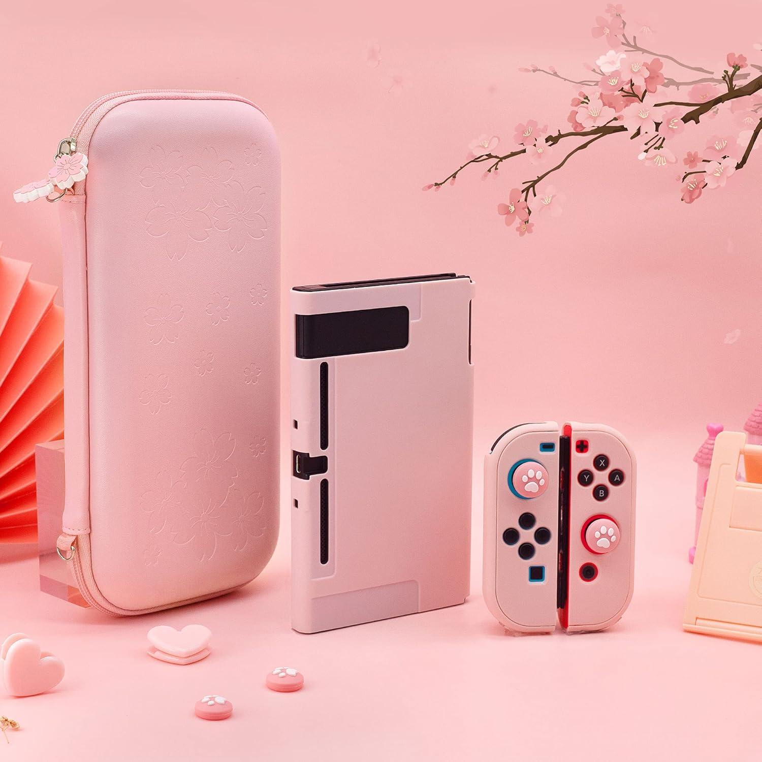 Kit de Accesorios BRHE para Nintendo Switch Rosa 10 en 1