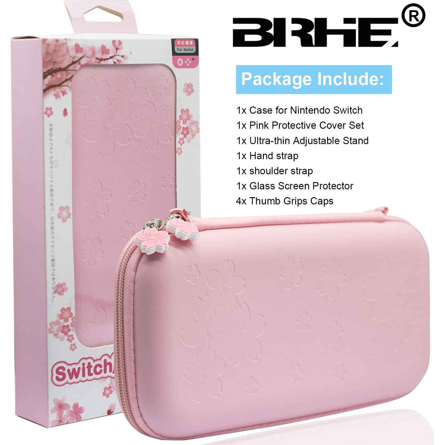 Kit de Accesorios BRHE para Nintendo Switch Rosa 10 en 1