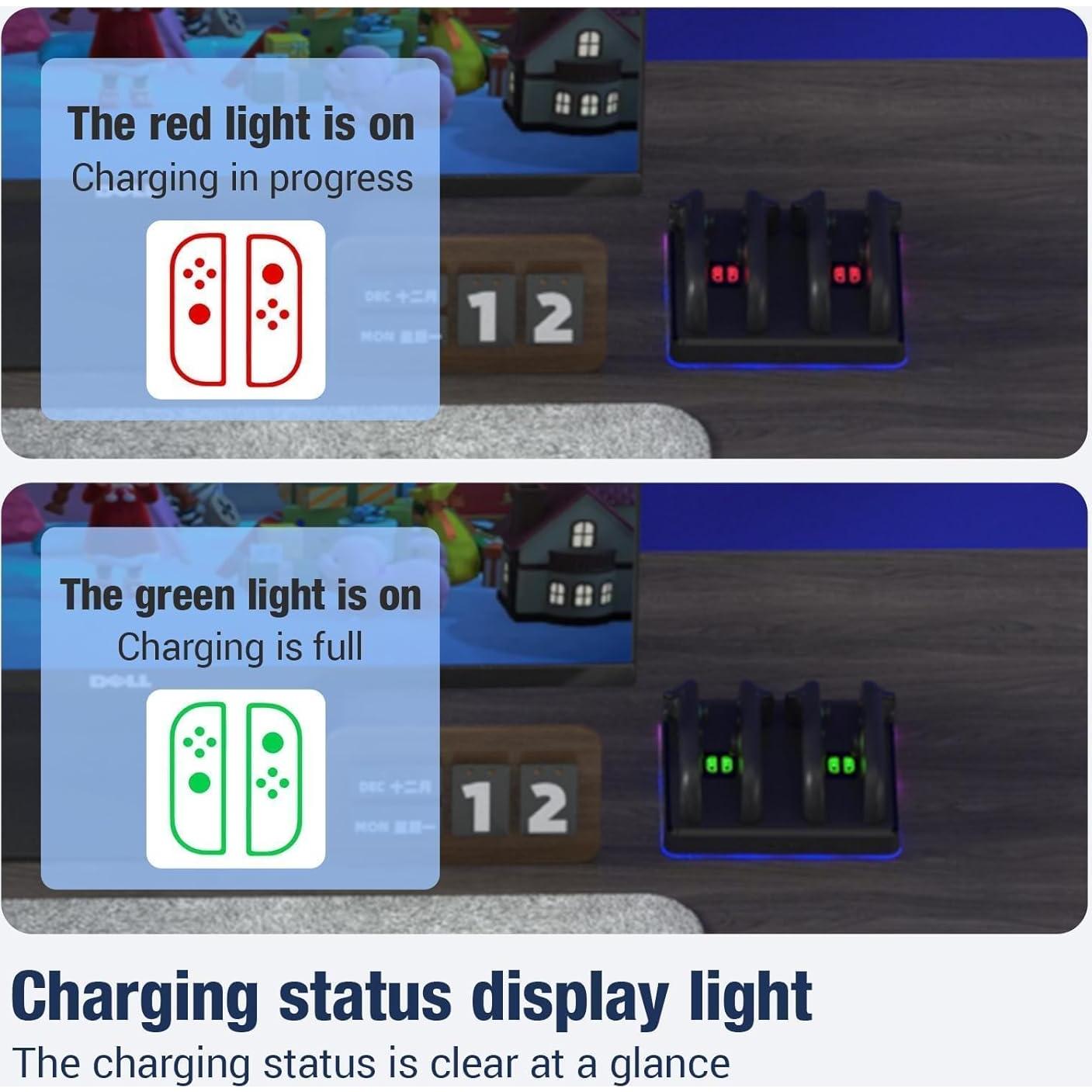 Dock de Carga Rápido NANANINO para 2 Controladores Joy-Con