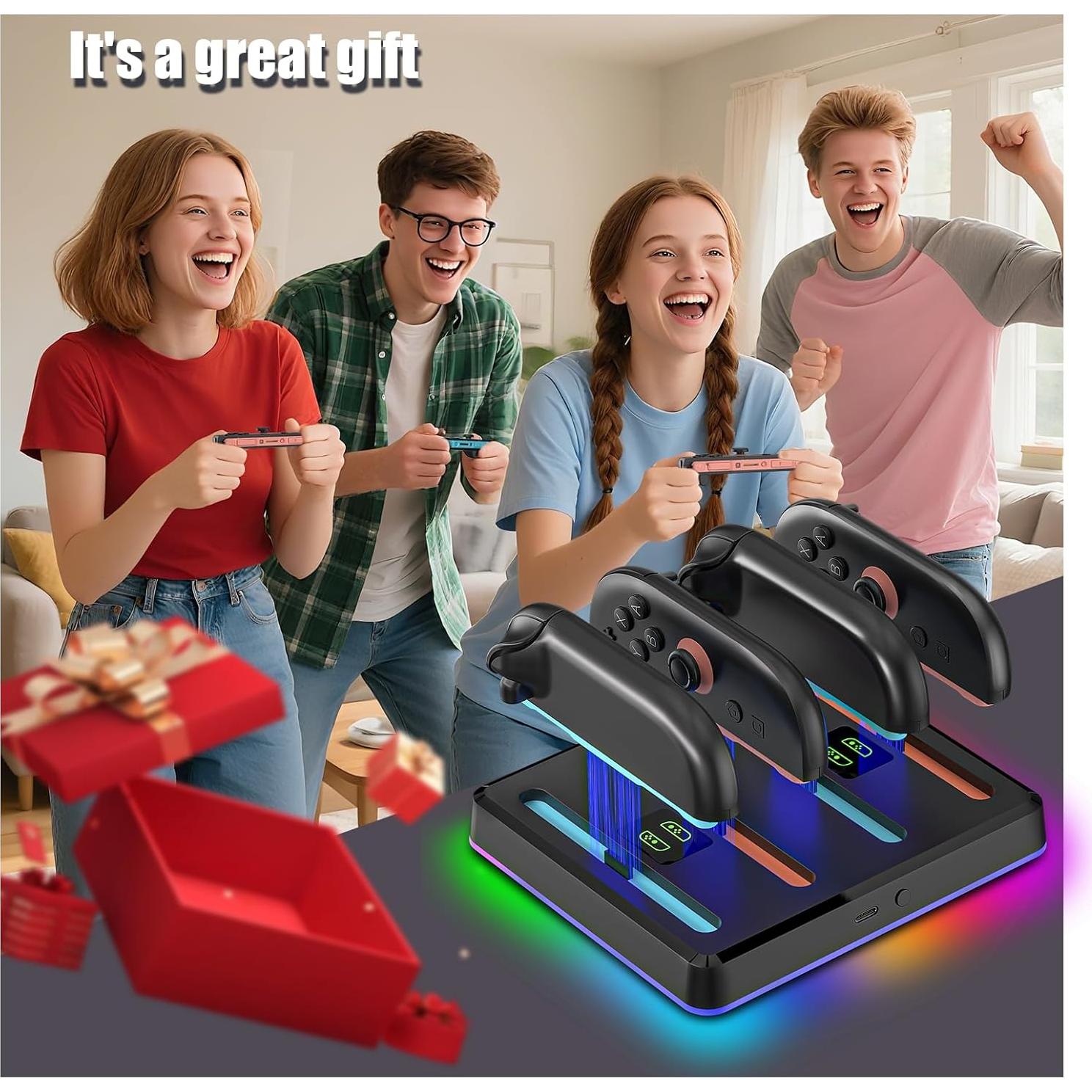 Dock de Carga Rápido NANANINO para 2 Controladores Joy-Con