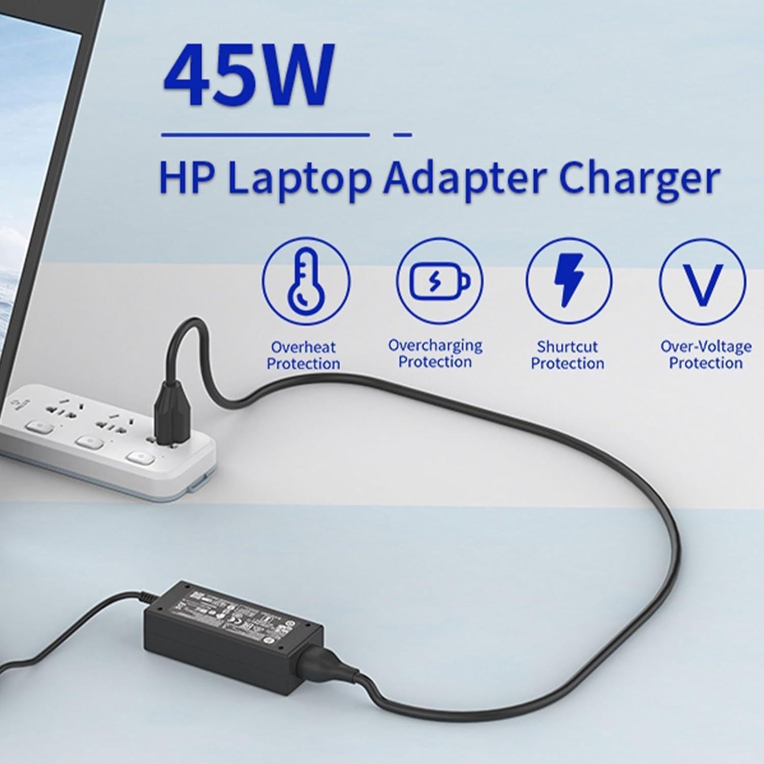 Cargador Laptop 45W HP L25296-002 Punta Azul 19.5V 2.31A