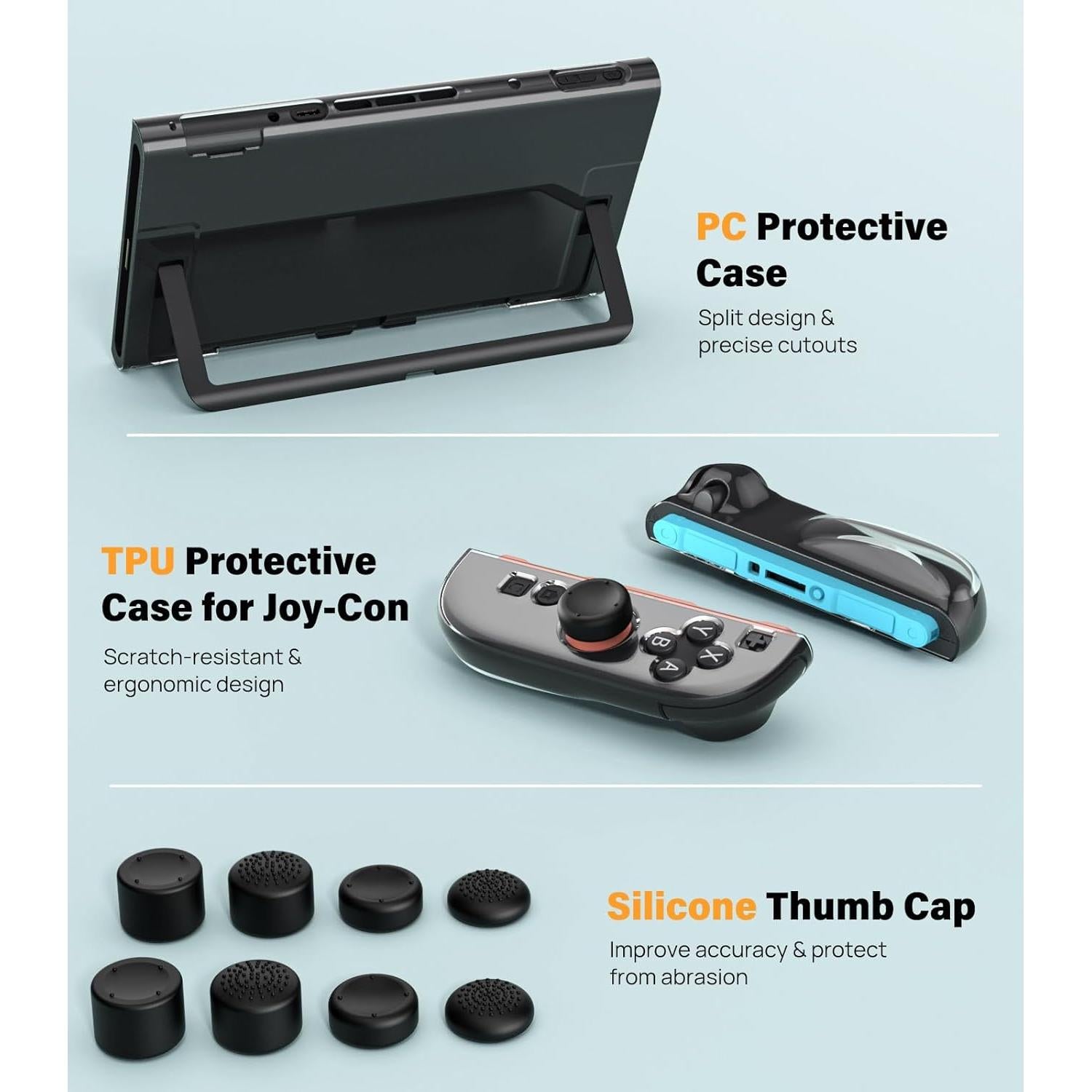 Kit de Accesorios MoKo 14 en 1 para Nintendo Switch 2 Negro