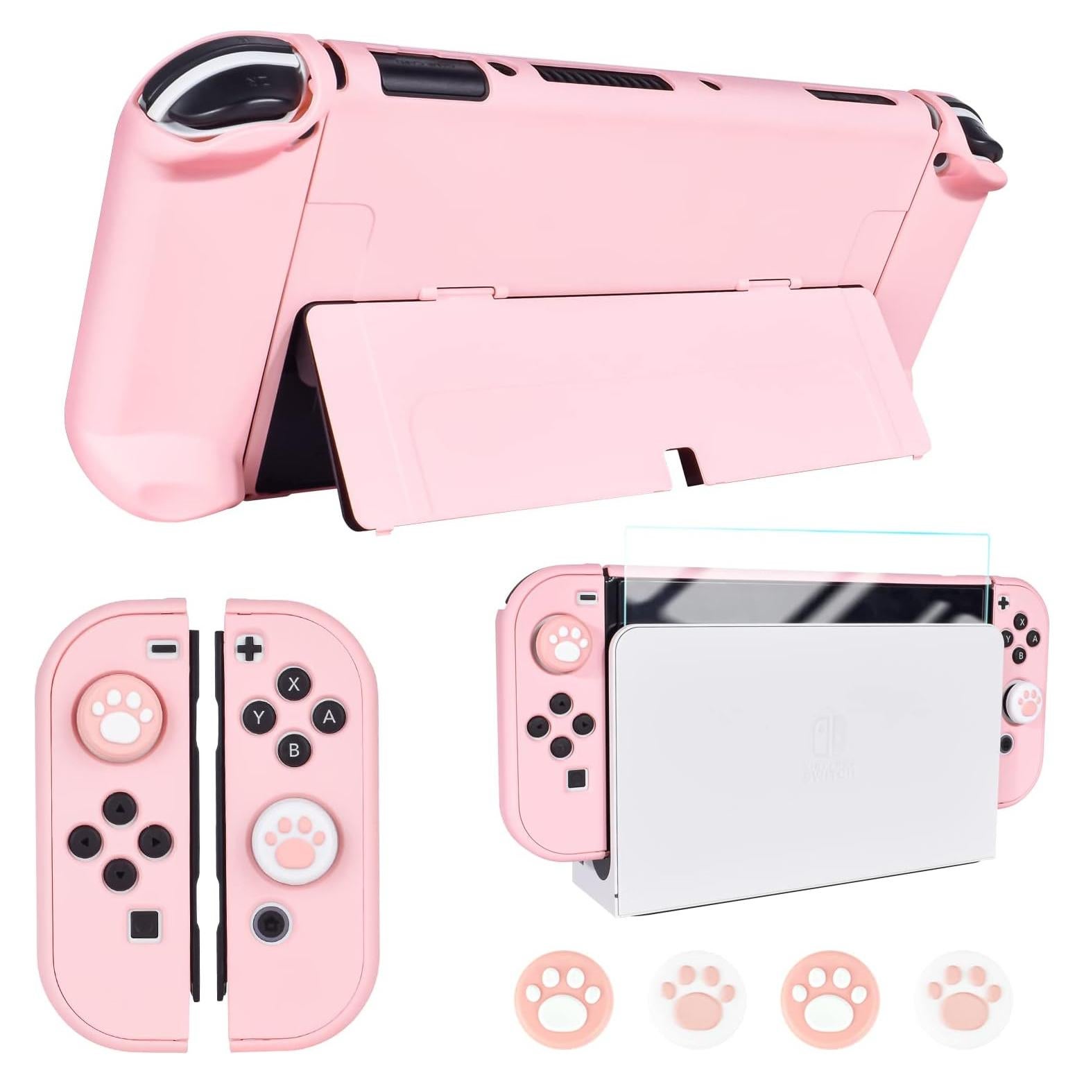 Funda Protectora Rosa DLseego para Nintendo Switch OLED 2021