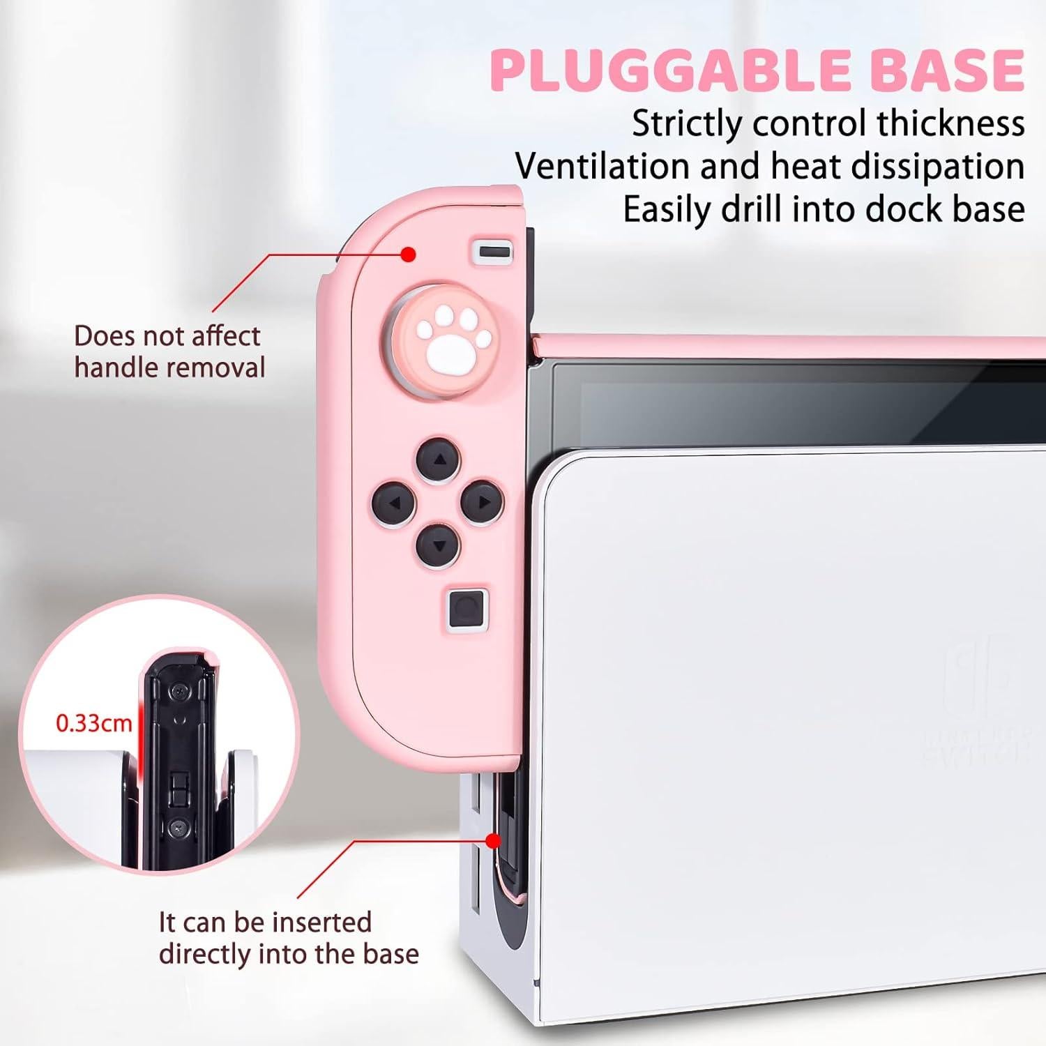 Funda Protectora Rosa DLseego para Nintendo Switch OLED 2021