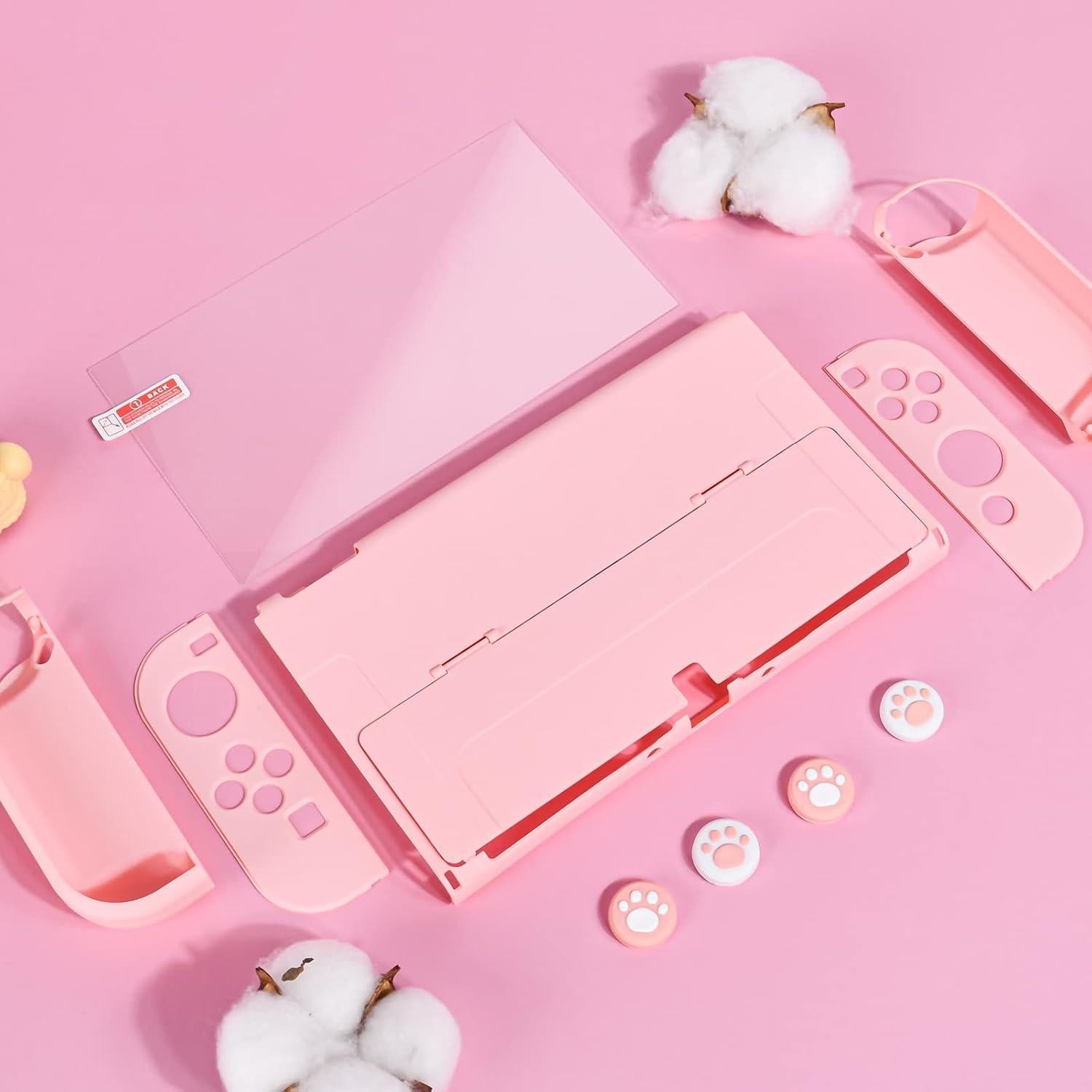 Funda Protectora Rosa DLseego para Nintendo Switch OLED 2021